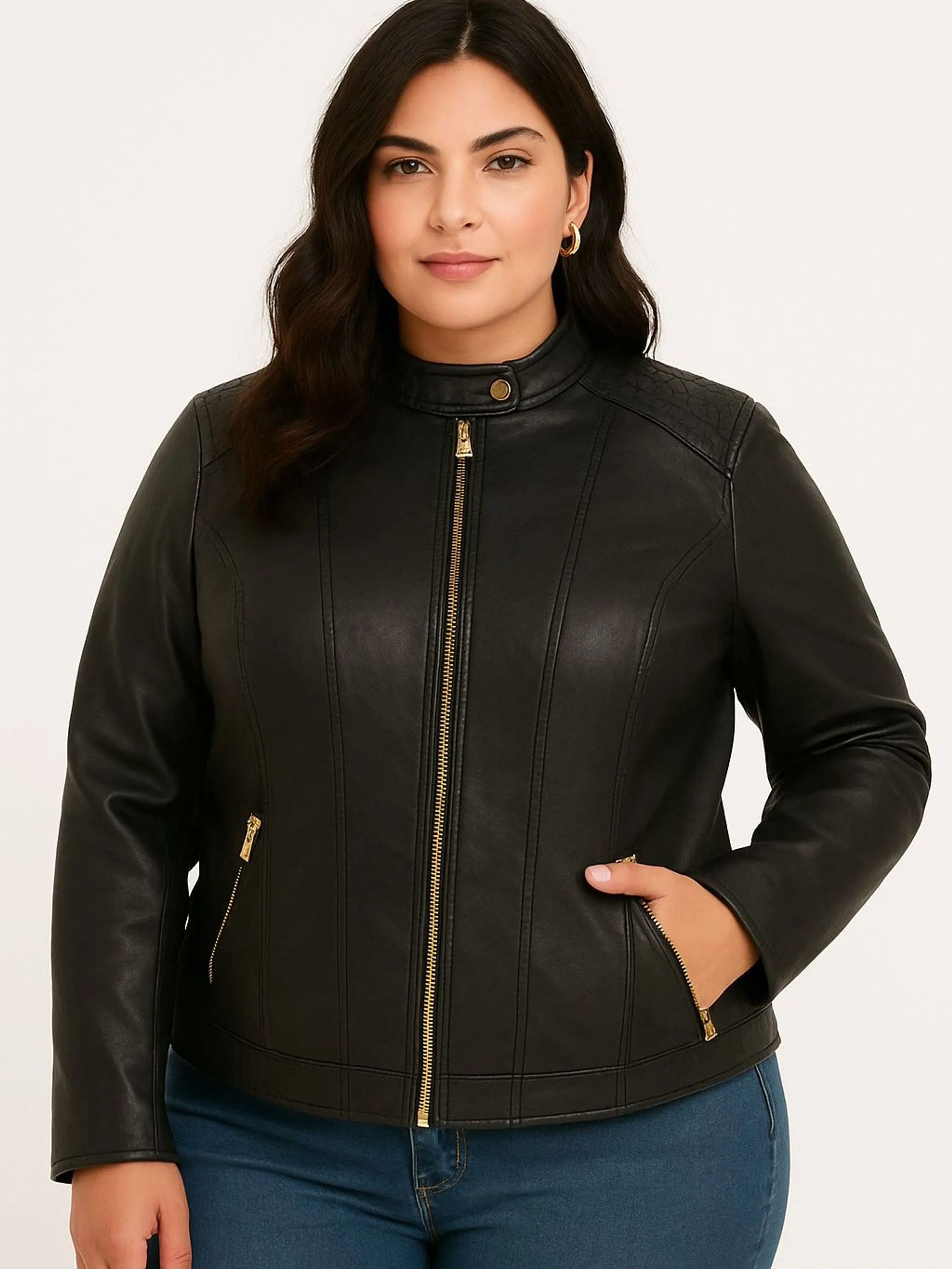 Jaqueta feminina plussize G2 até G5 couro fake