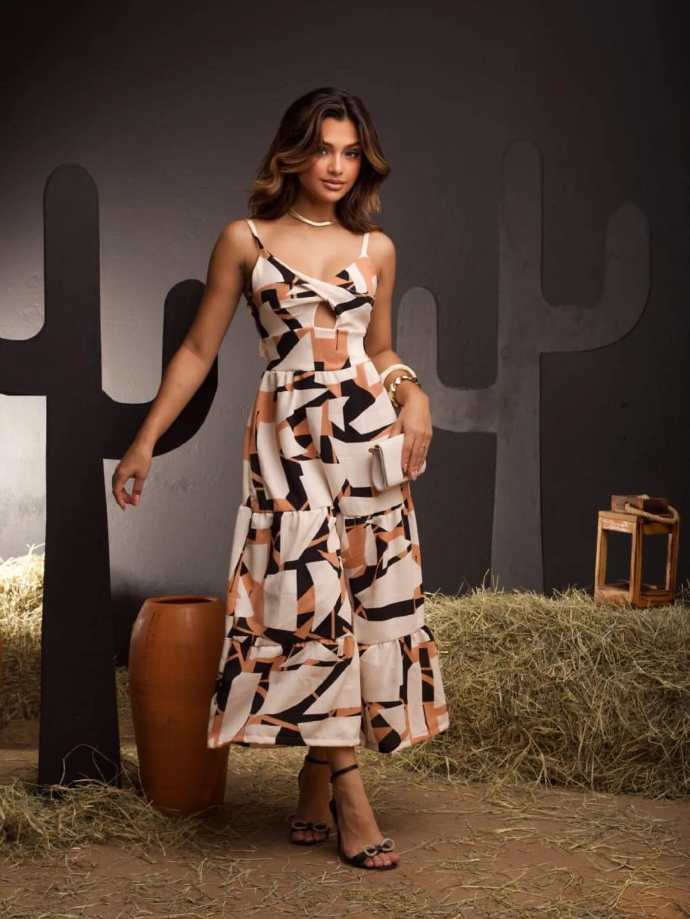 Vestido longo juvenil alça