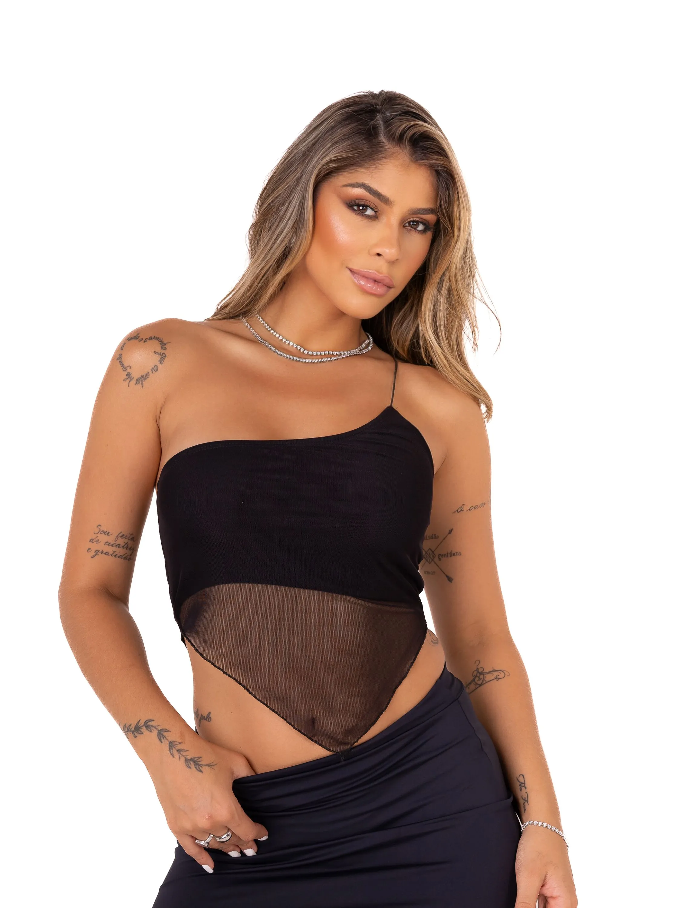 Cropped Lila Tule Com Forro Suplex