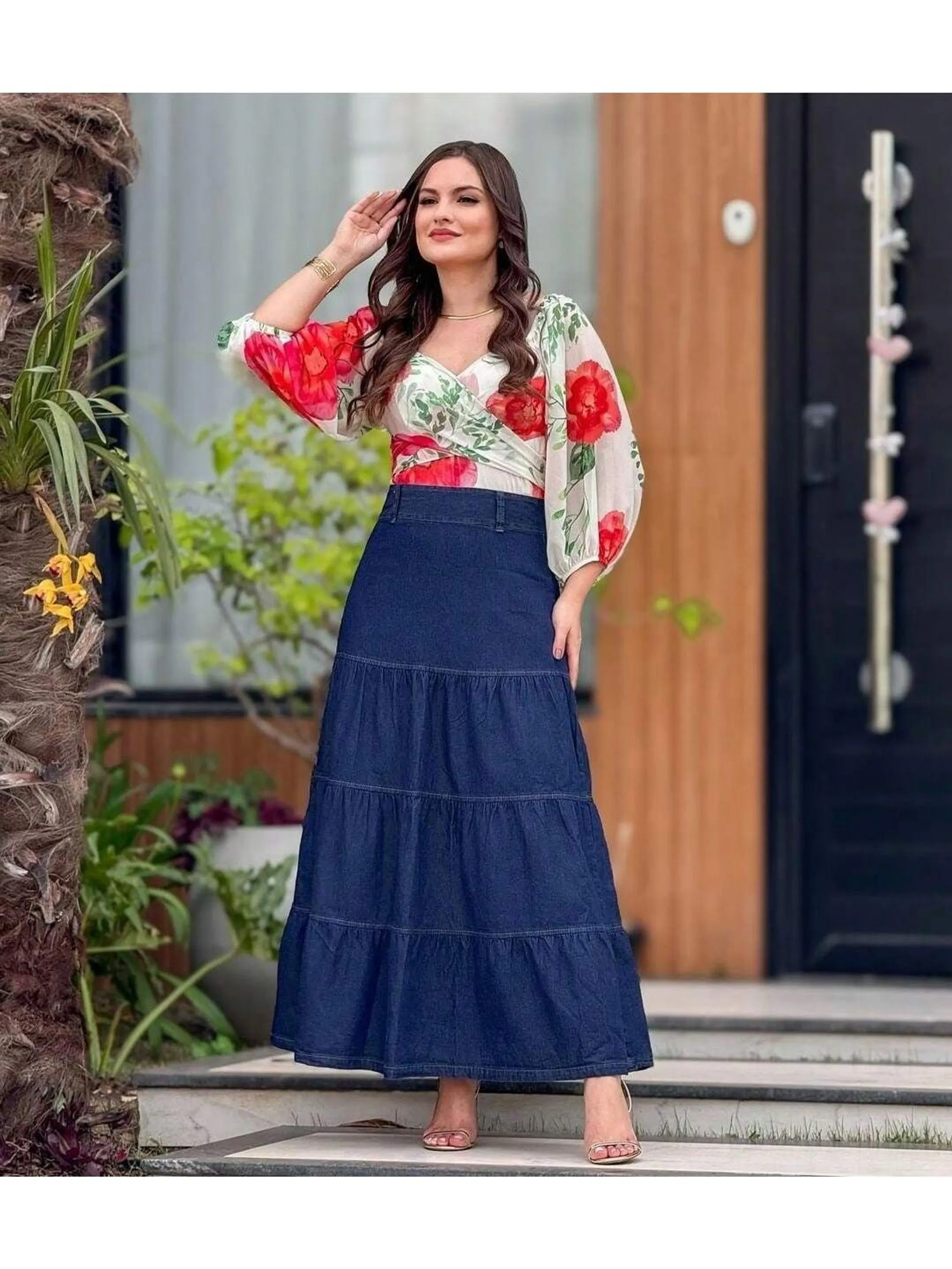 Saia Feminina Longa 3 Marias Elegante