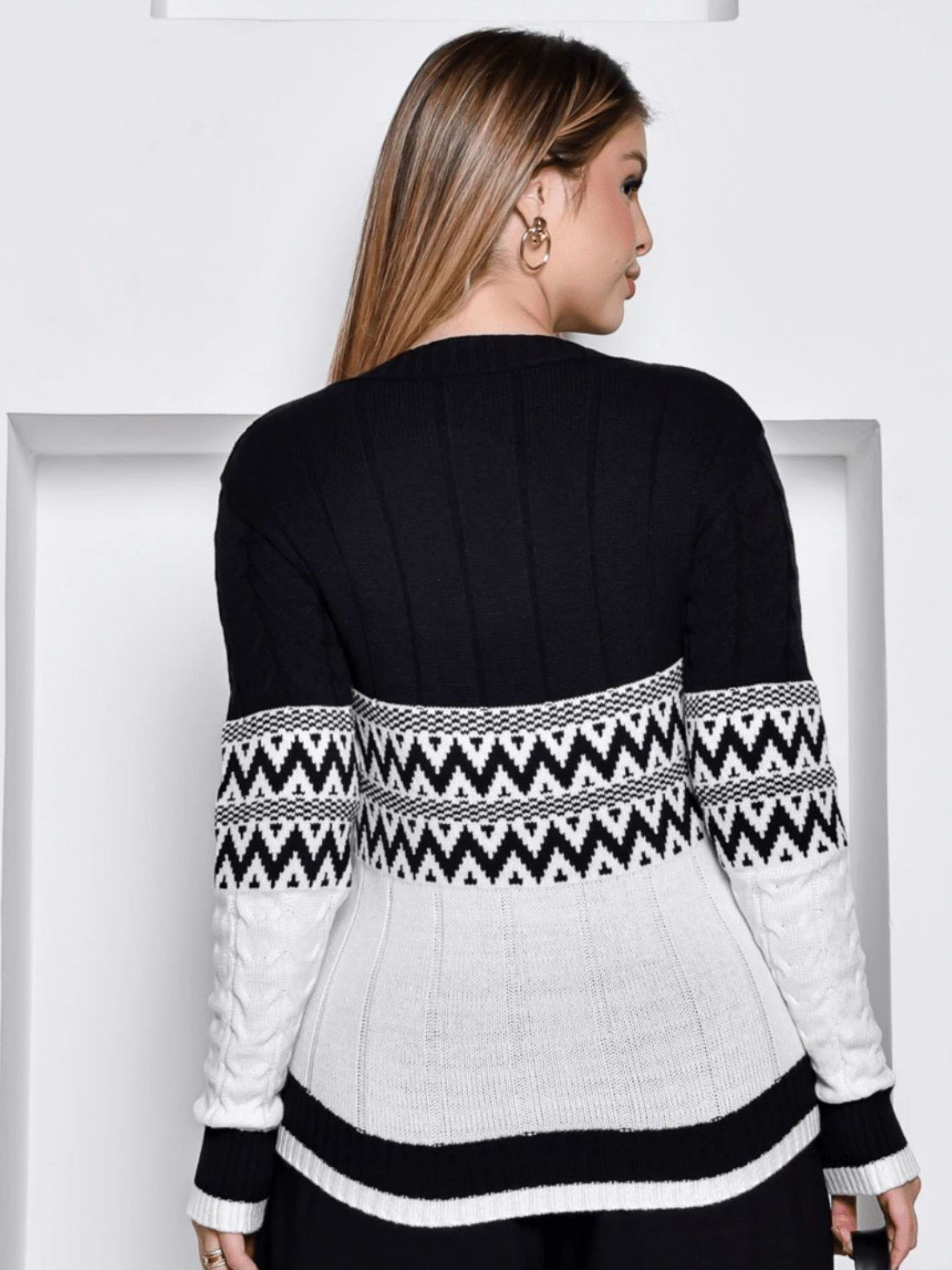 Blusa de Frio Feminina Tricô Modal Manga Longa