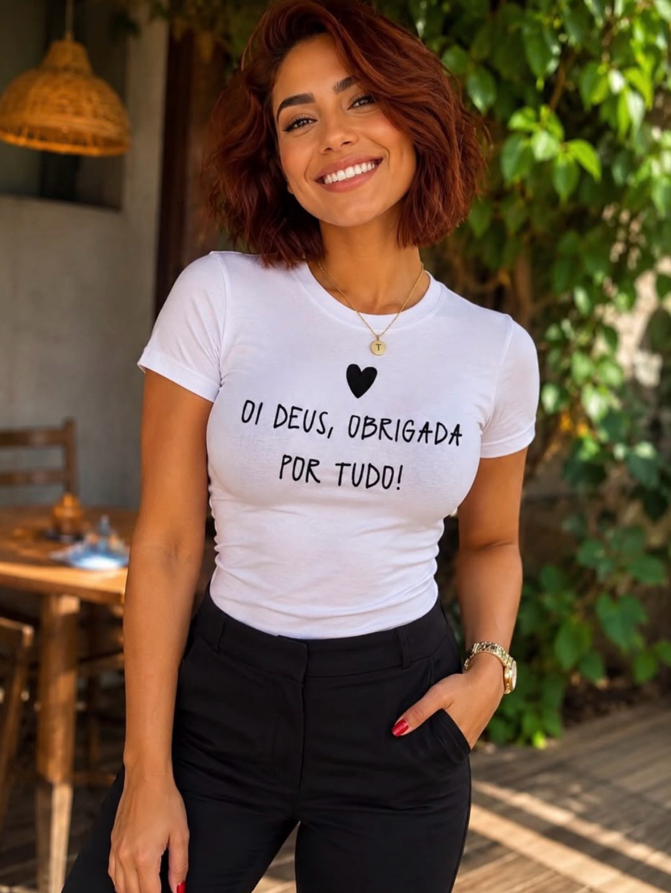 T-shirt oi Deus