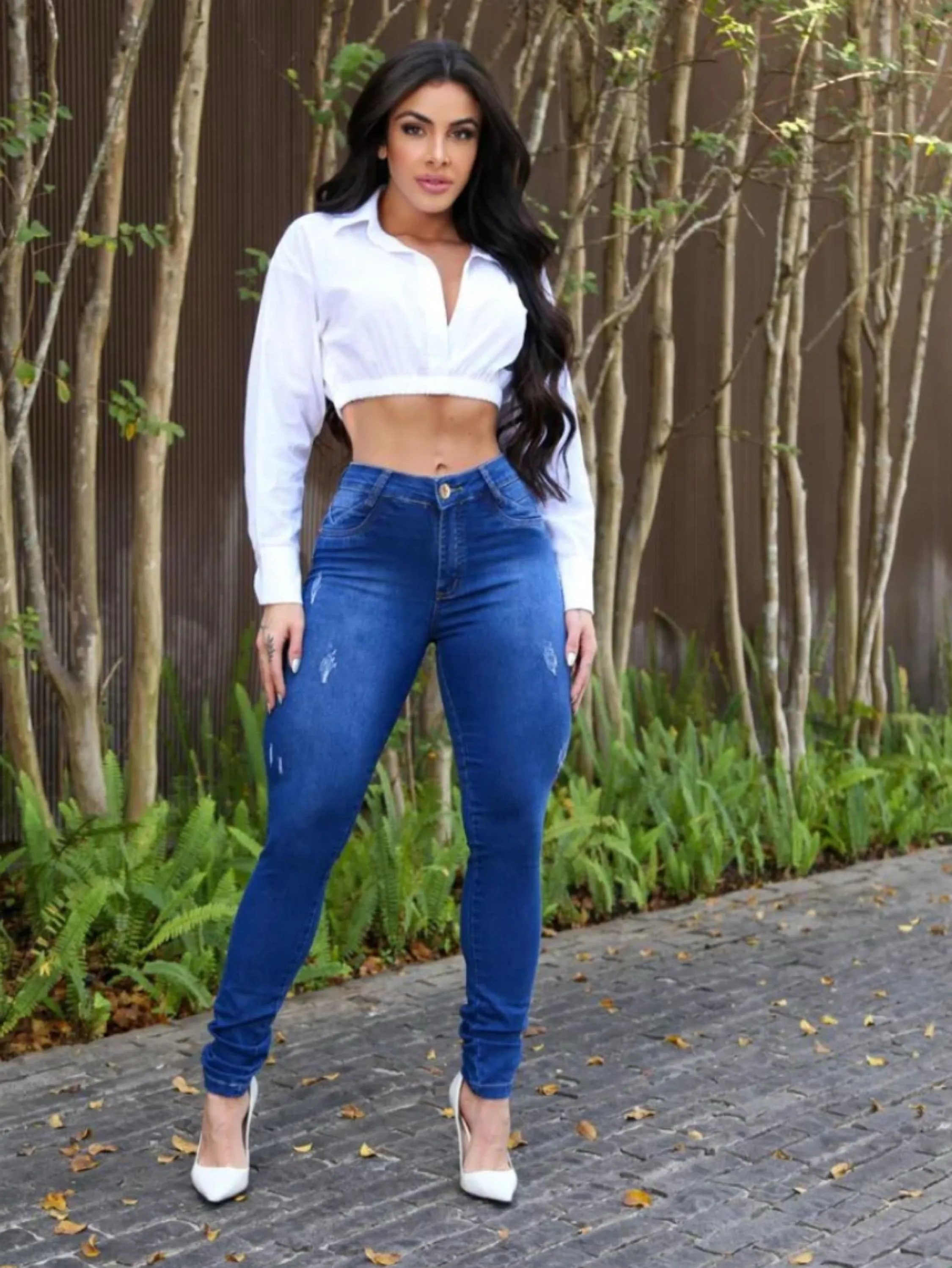 Calça jeans skinny puído