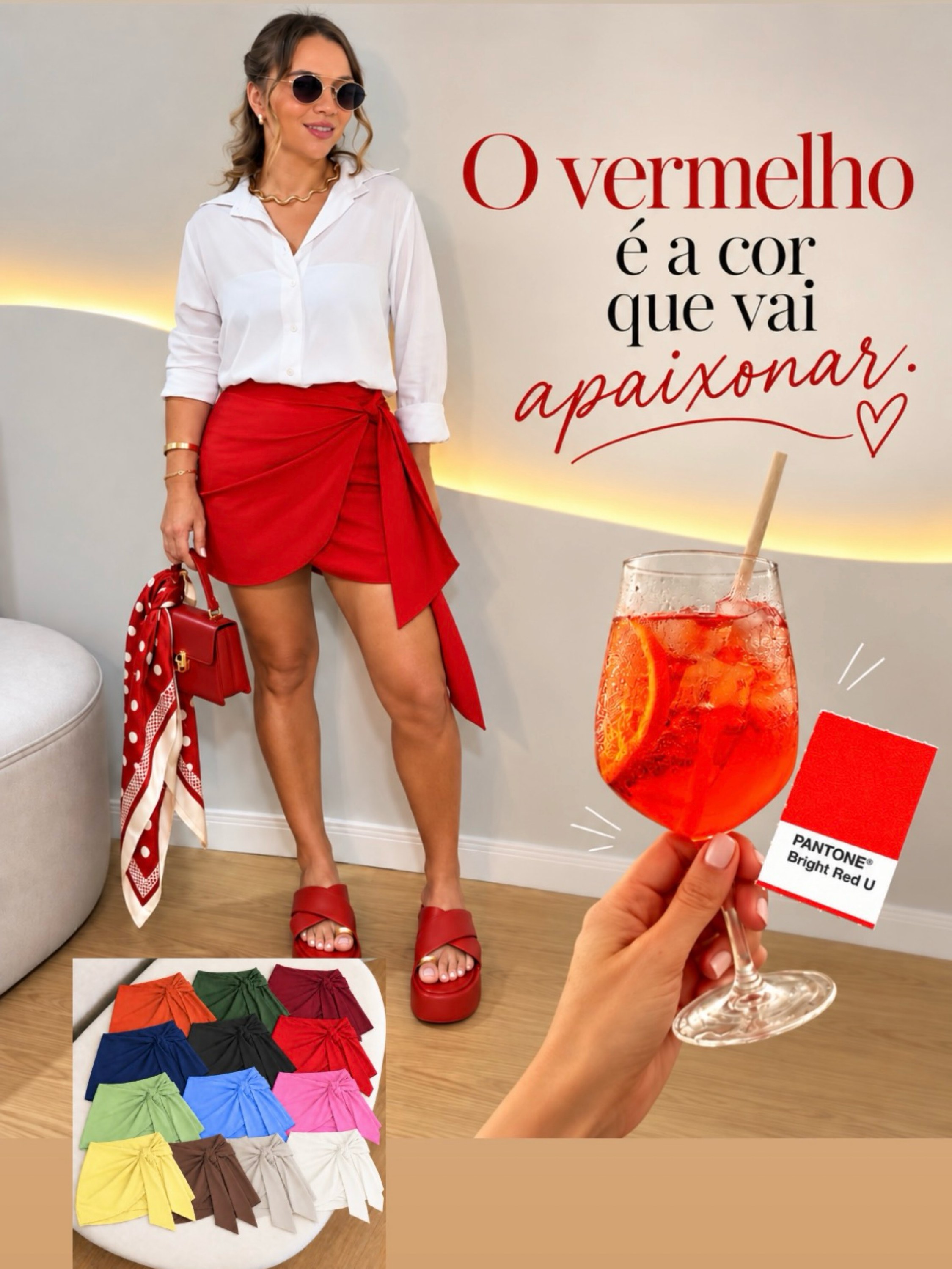 Shorts saia linho