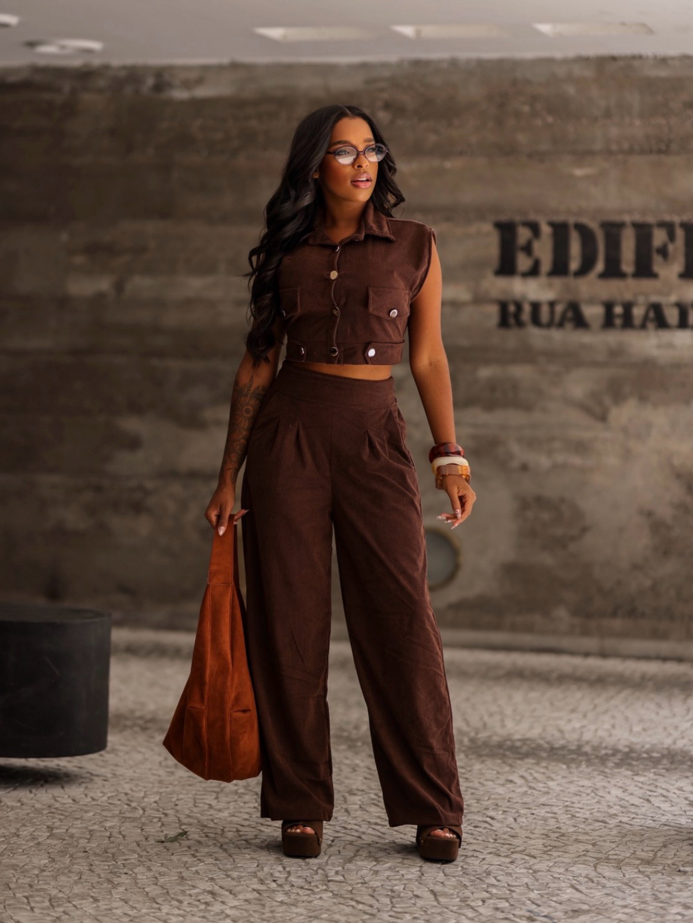 Conjunto cotelê Fabi leo