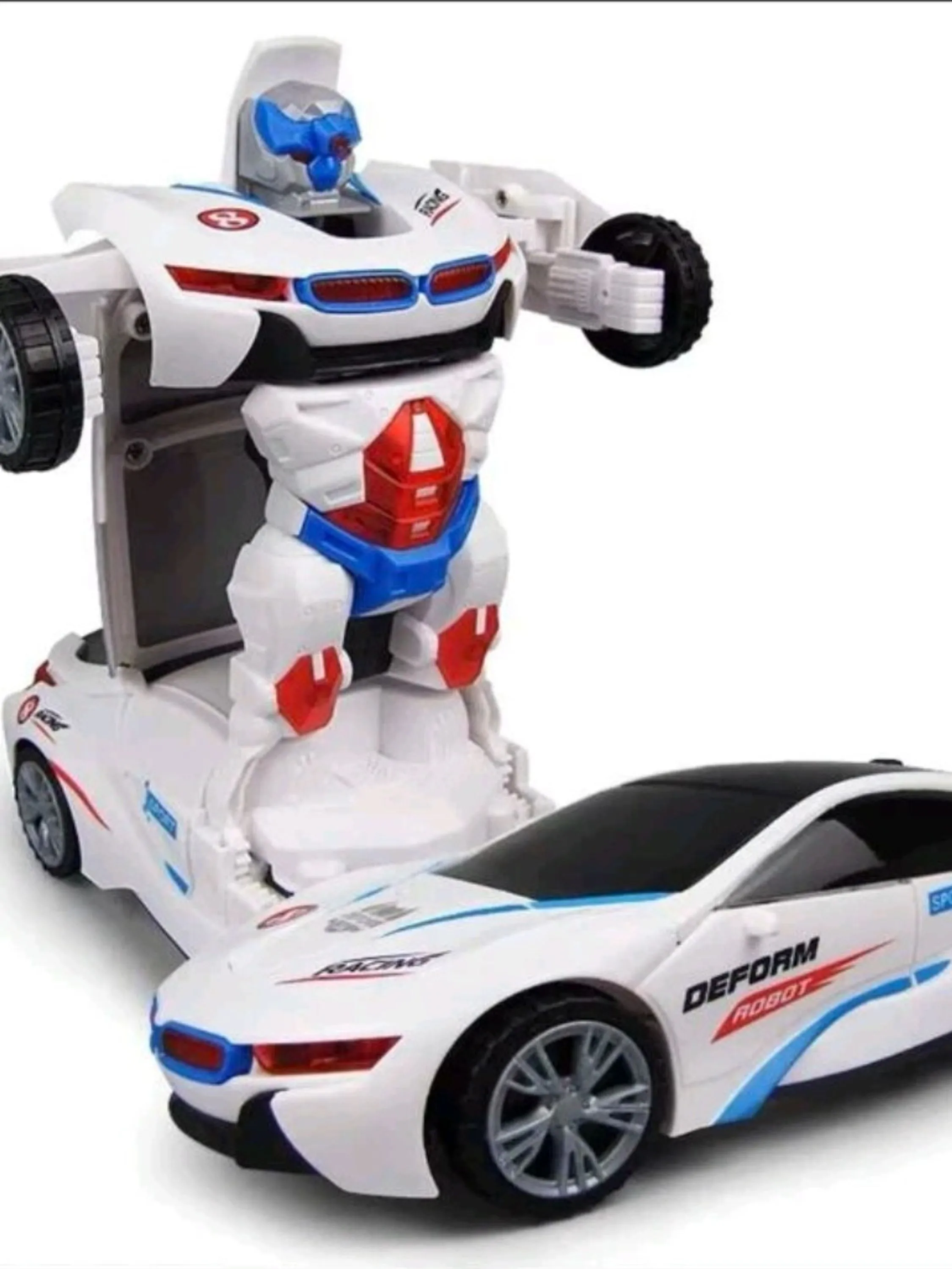 Brinquedos: Transformers branco com música,