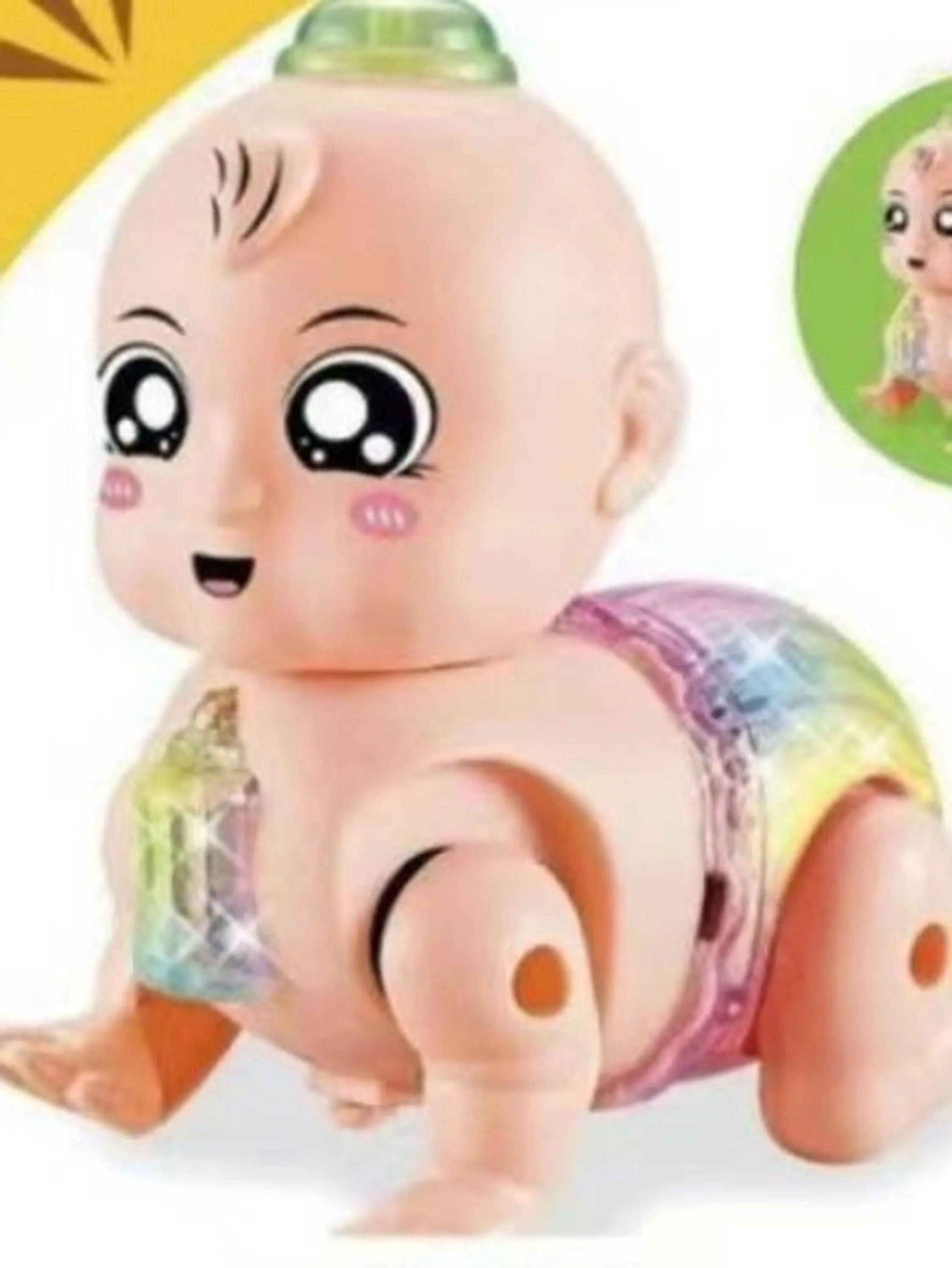 Brinquedos: engatinhar com bonecas, música,cor variado