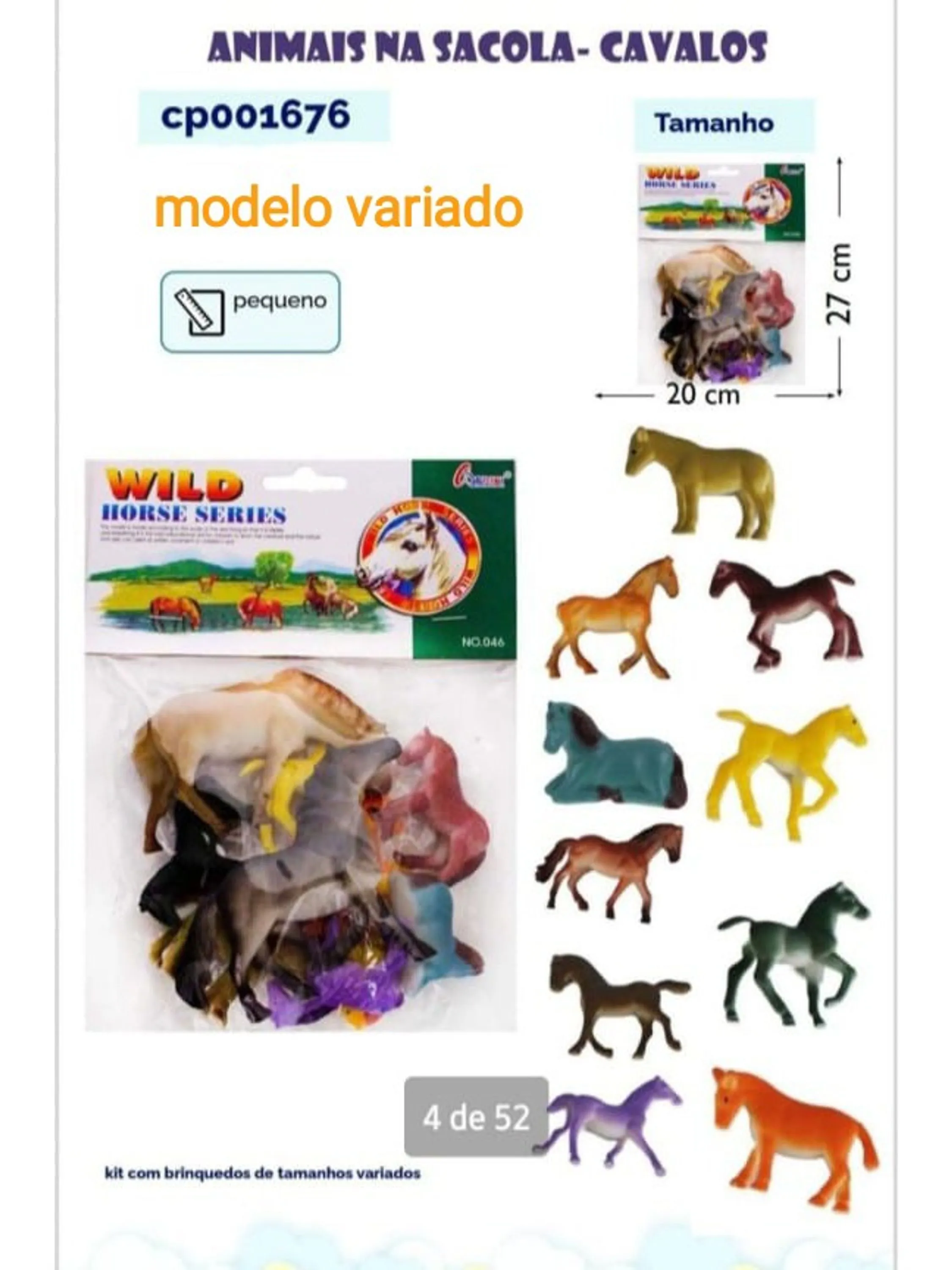 Brinquedos: 10 cavalos, 1674, estilos aleatórios