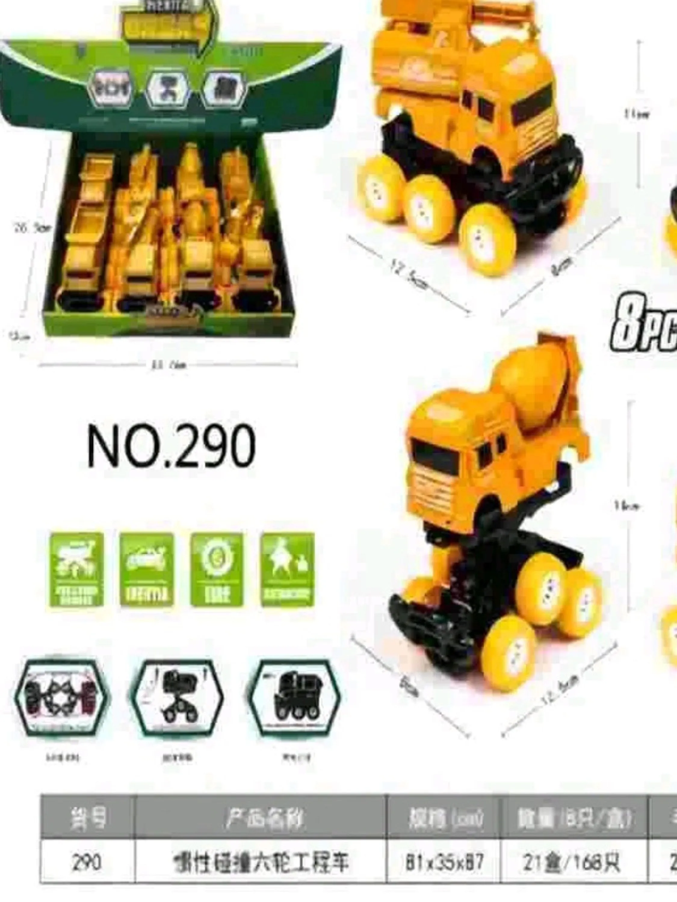 Brinquedo Veículo de engenharia de colisão inercial