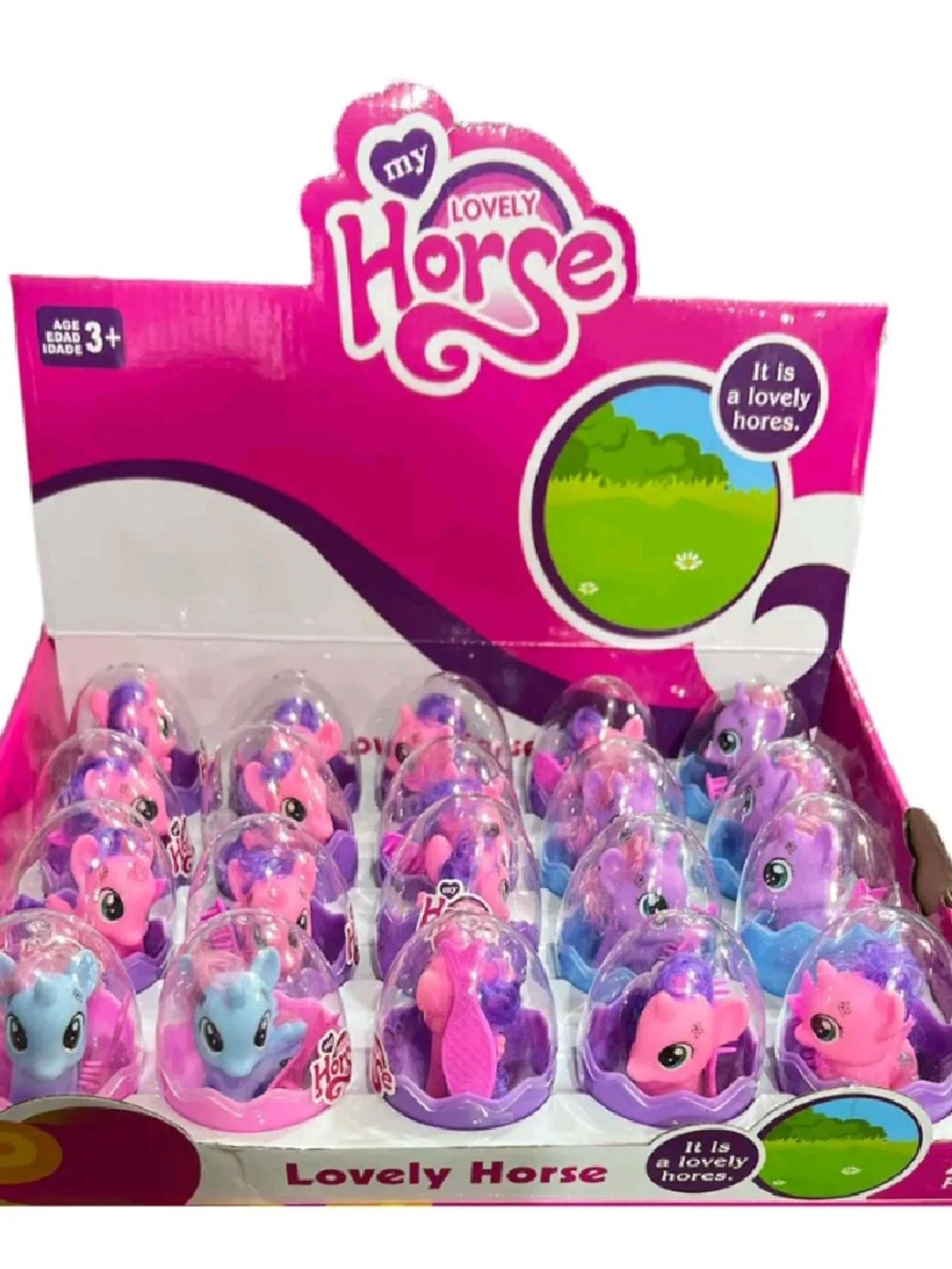 Brinquedo: kit 4ps Pony Ovo, estilo e cor aleatórios