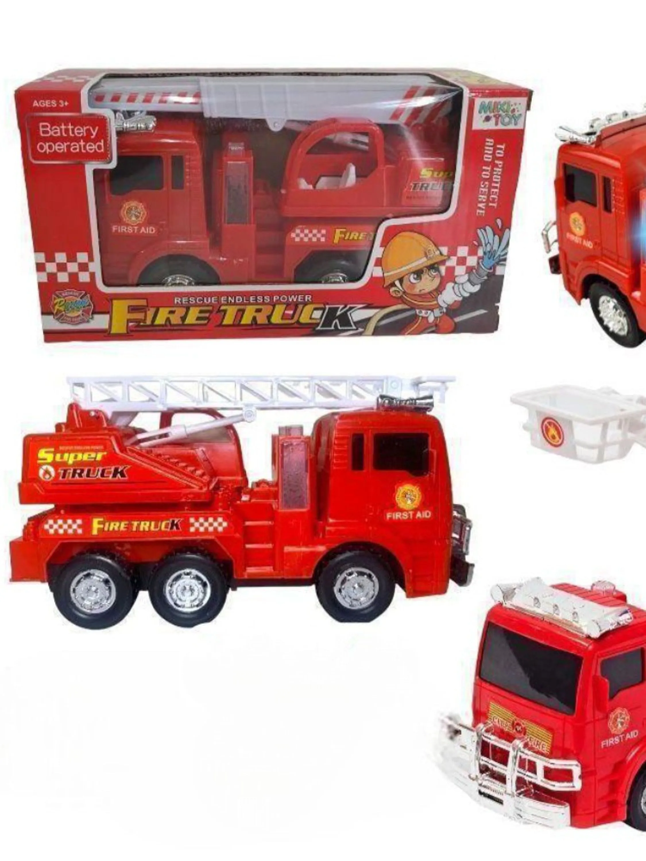 Brinquedos: Caminhão de bombeiros, música luz