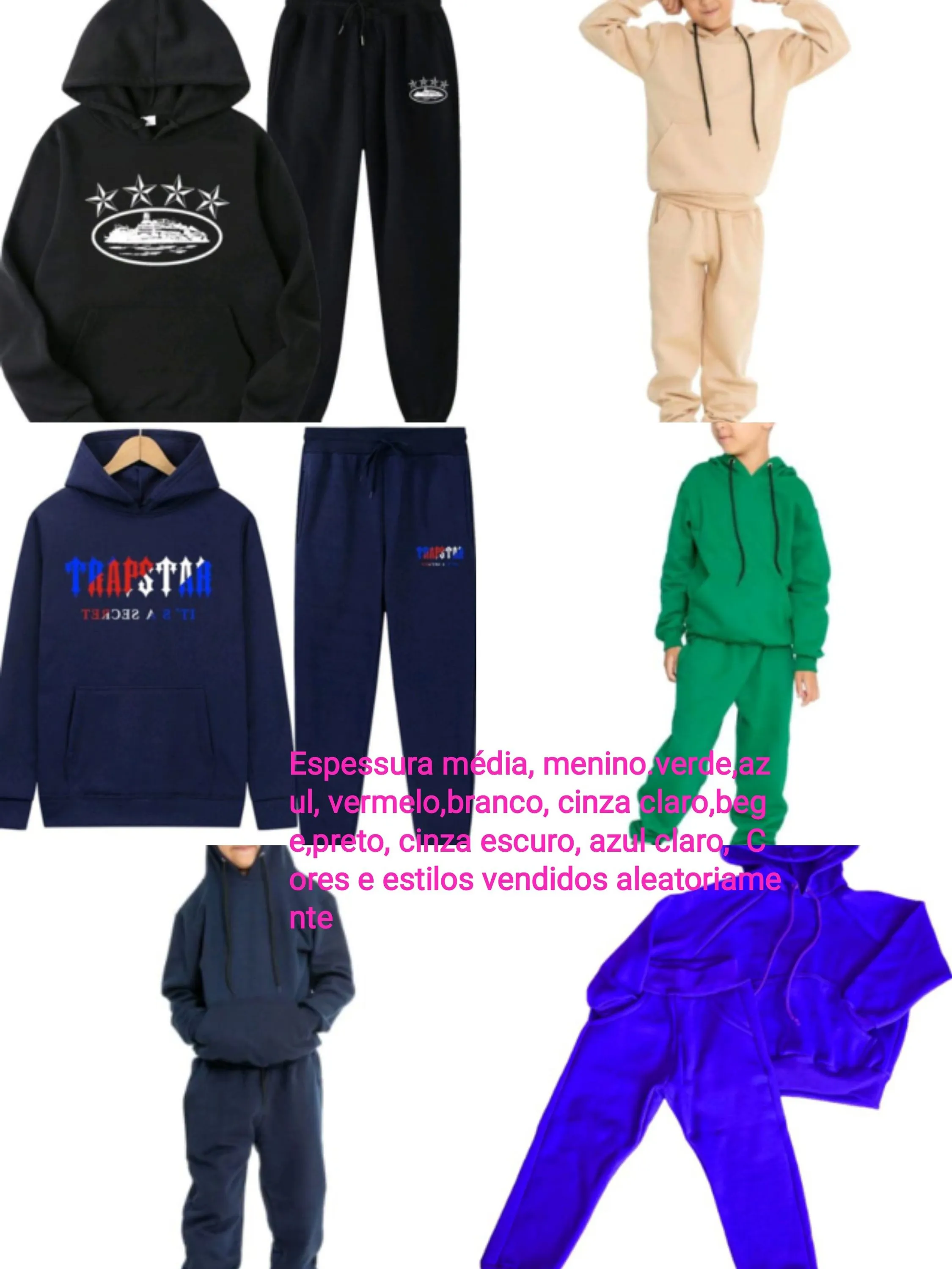 espessura média moletom，Meninos,Roupas + calças ,