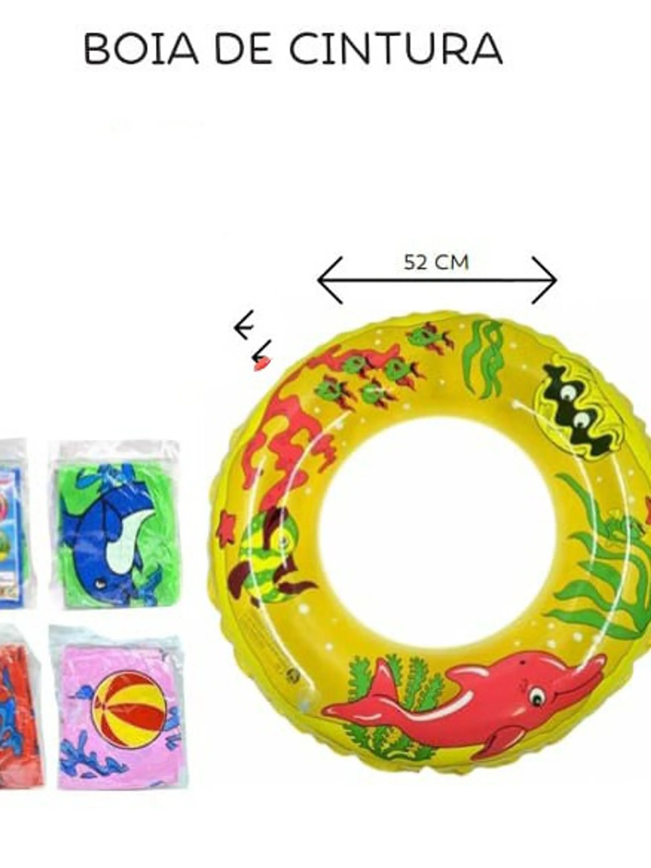 Boia De Cintura Redonda Infantil Peixinhos Piscina E Praia,