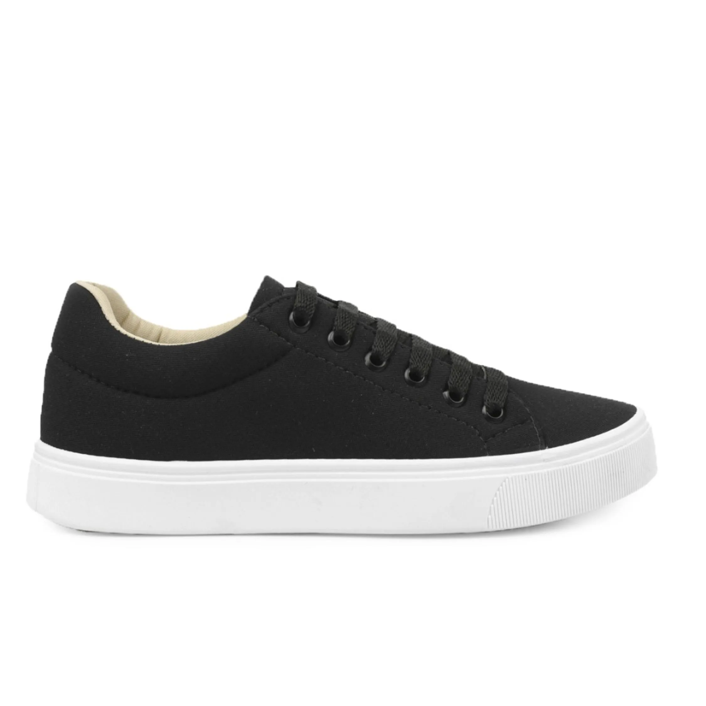 Tênis Feminino Branco Casual Leve Confortável Têxtil Antiderrapante Elegante Preto Promoção