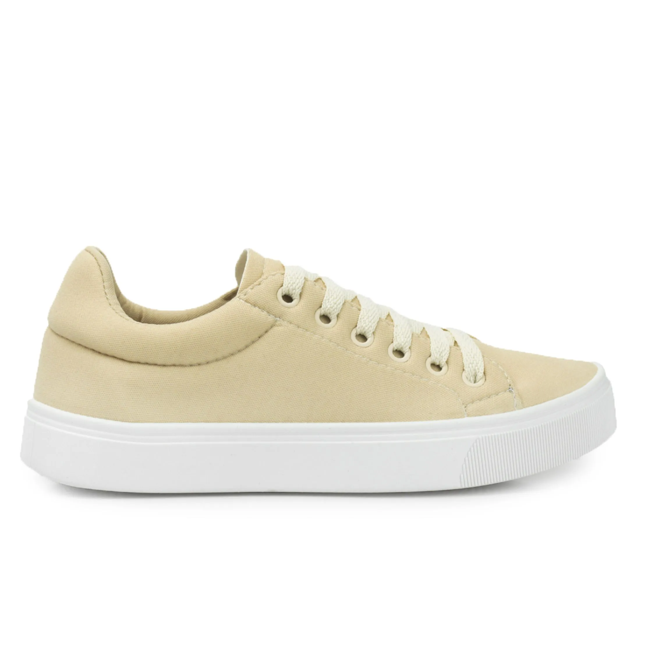 Tênis Feminino Branco Casual Leve Confortável Têxtil Antiderrapante Elegante Bege Promoção