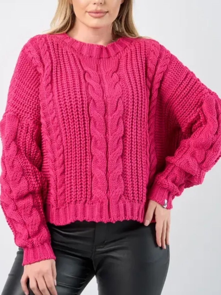 Blusa Feminina Tricô Grosso Trançada Inverno Premium