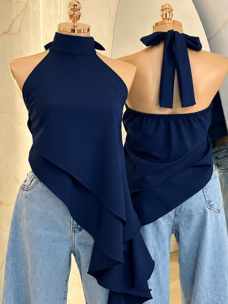 Blusa frente única assimétrica