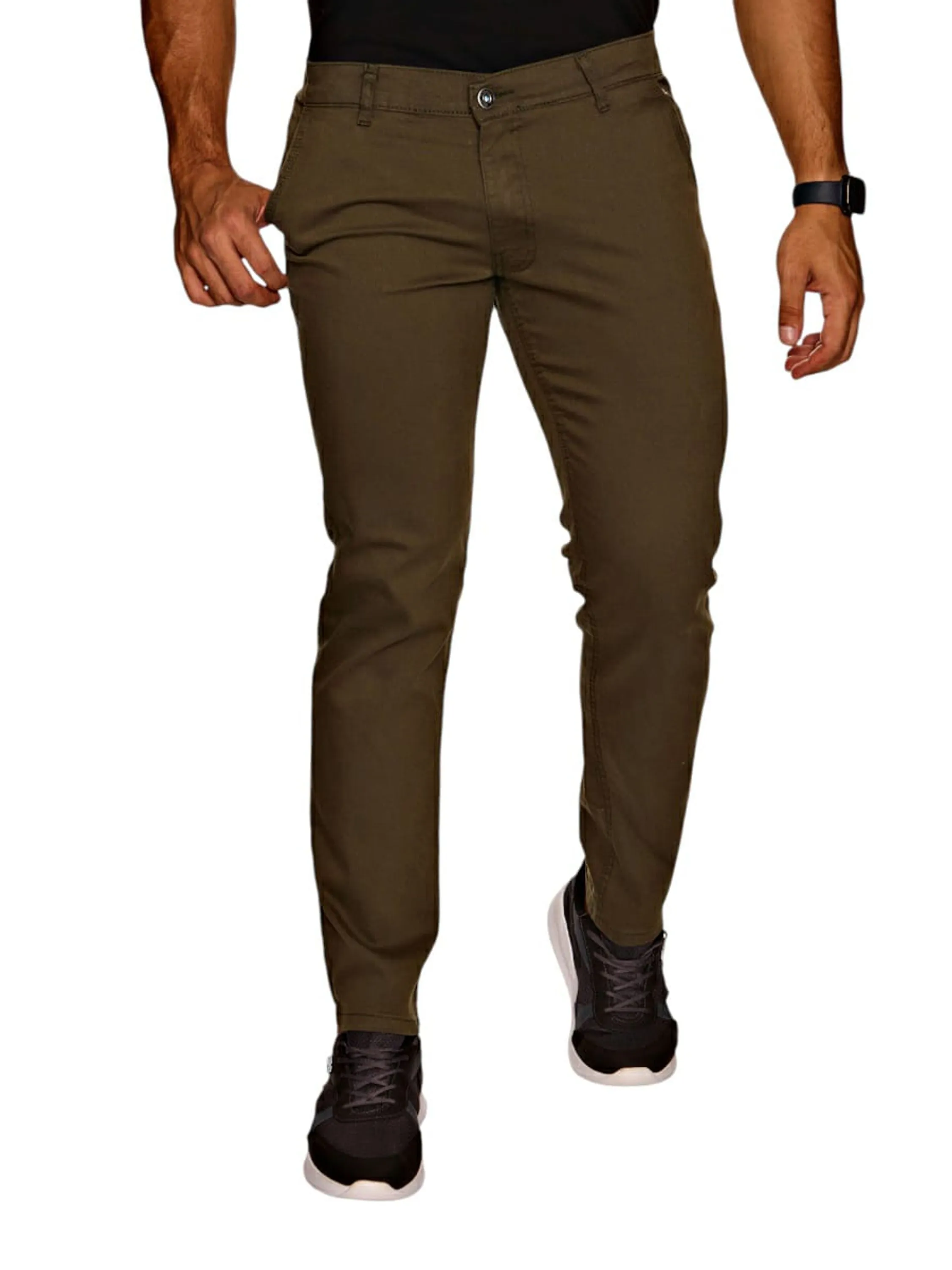CALÇA SARJA LINHA PREMIUM VERDE MILITAR
