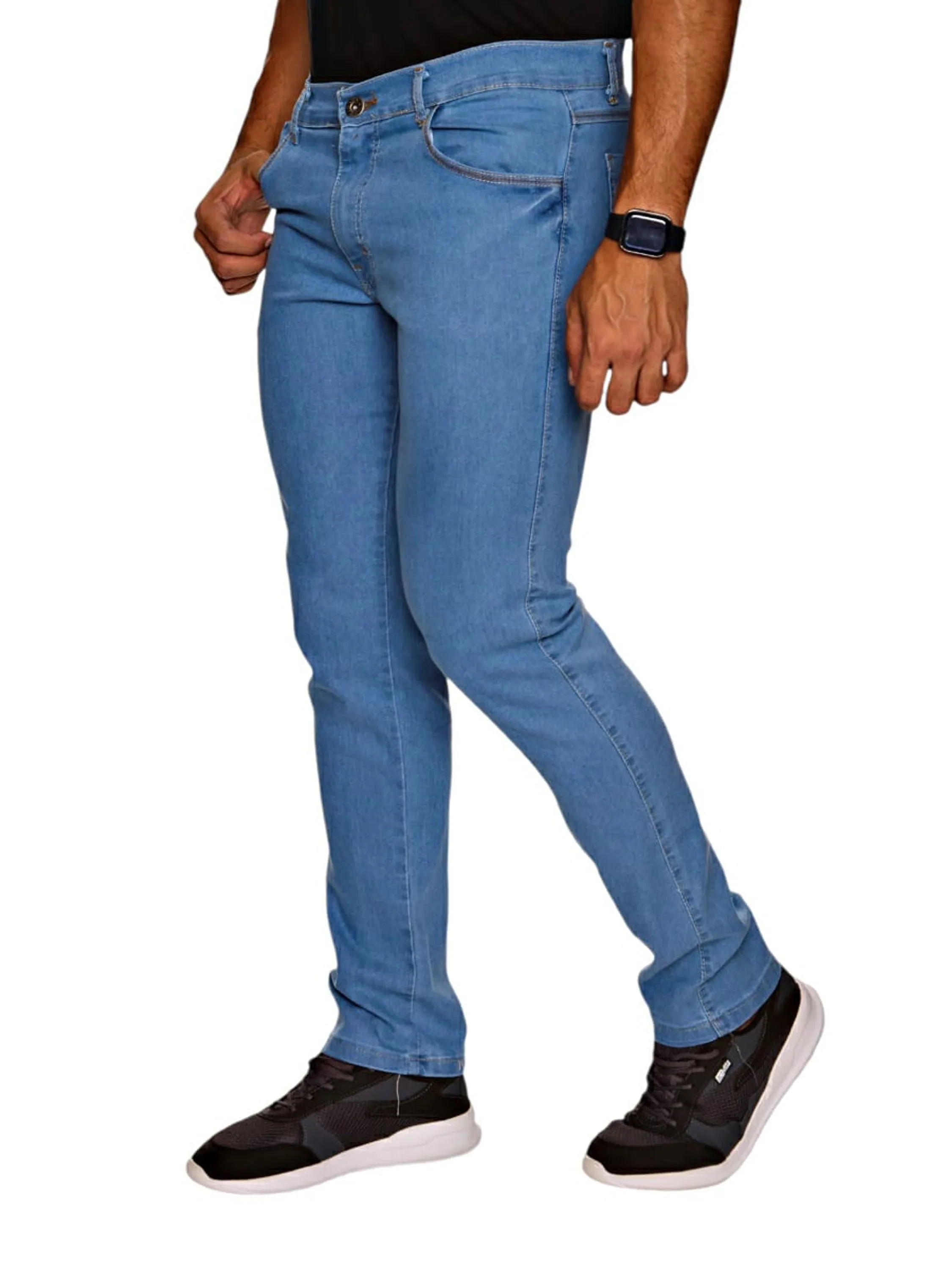 Calça Jeans Com Bigode Masculina