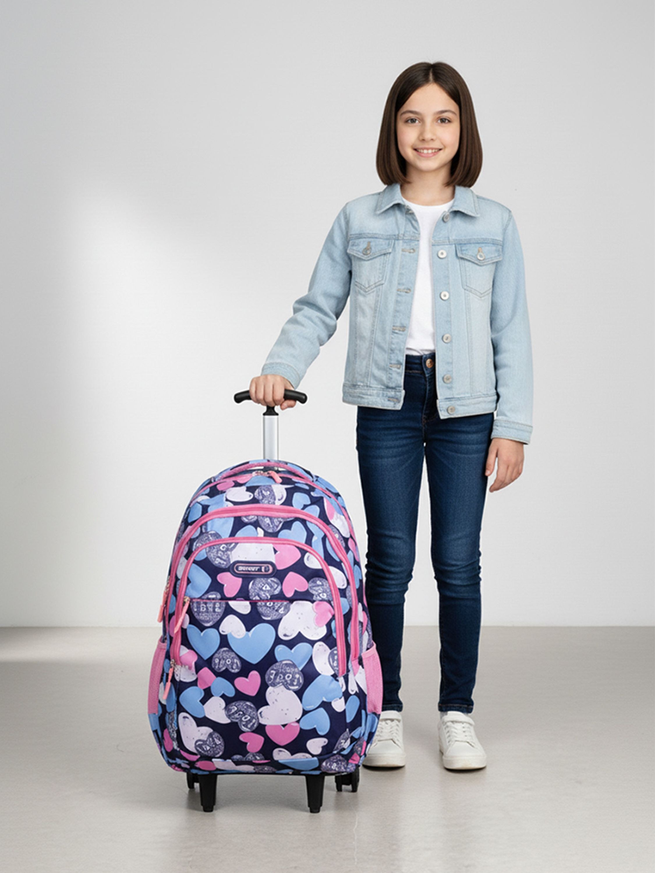 Mochila com Rodinhas Escolar Faculdade Geométrica W1101