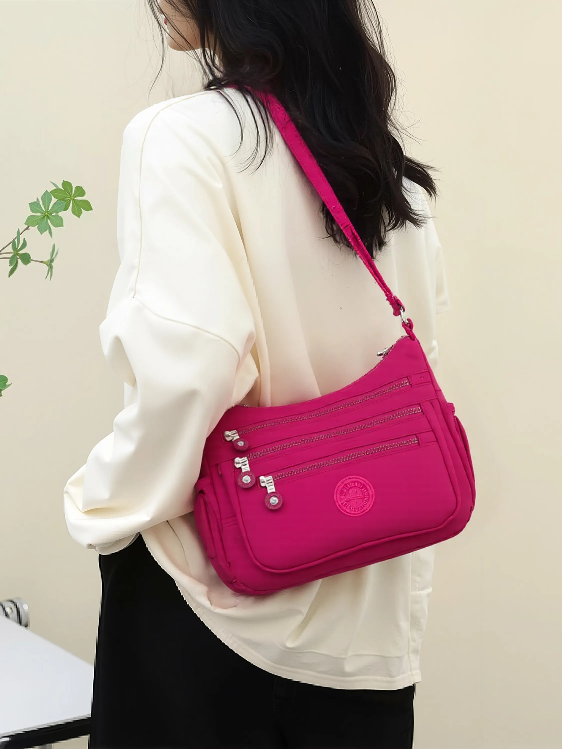 Bolsa Nylon com 5 zipers Alça Transvesal
