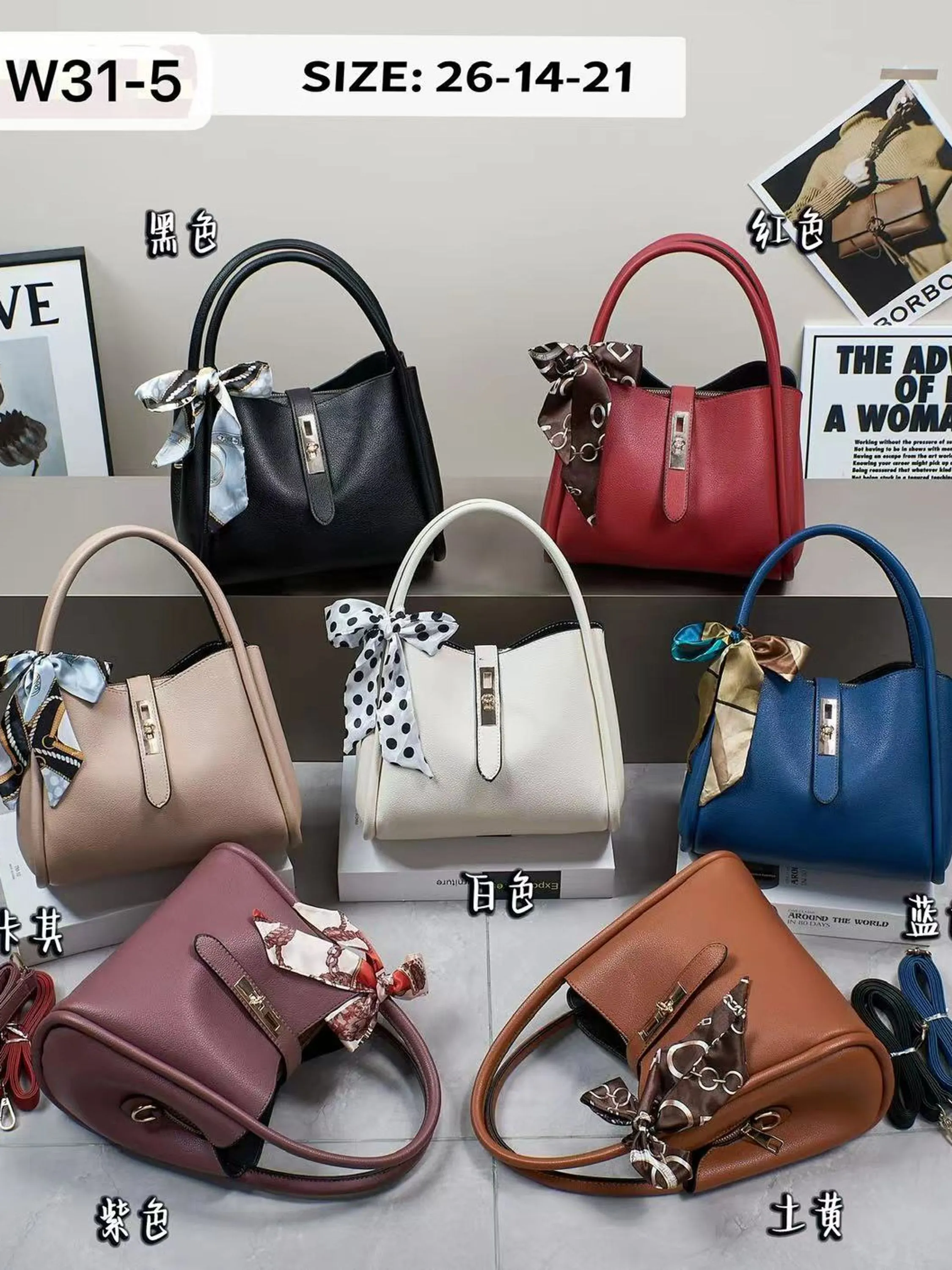 Bolsa Feminina  DE Mão e ombro COM Lenço W31-5