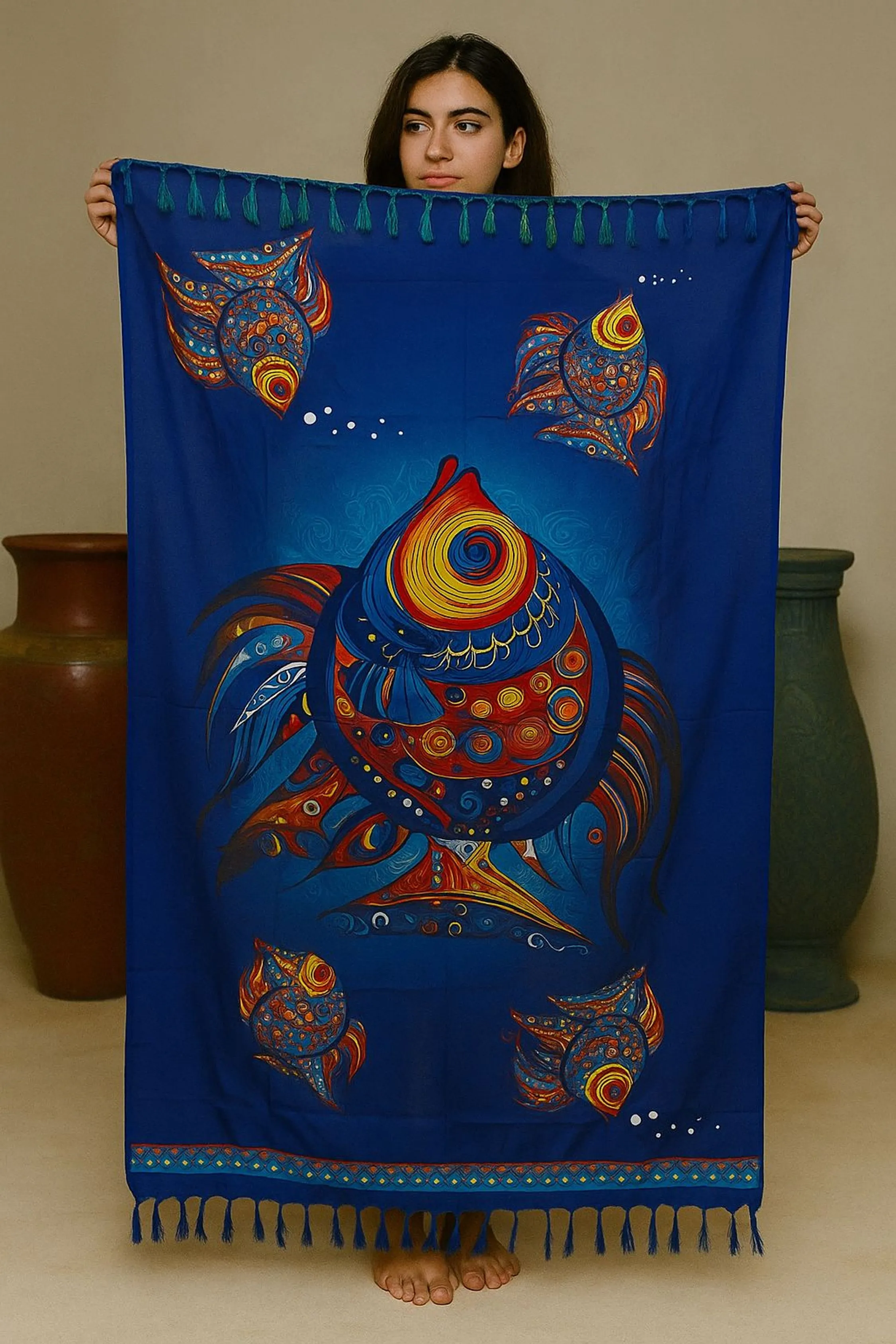 CANGA DE PRAIA ESTAMPA ESTRELA DO MAR AZUL