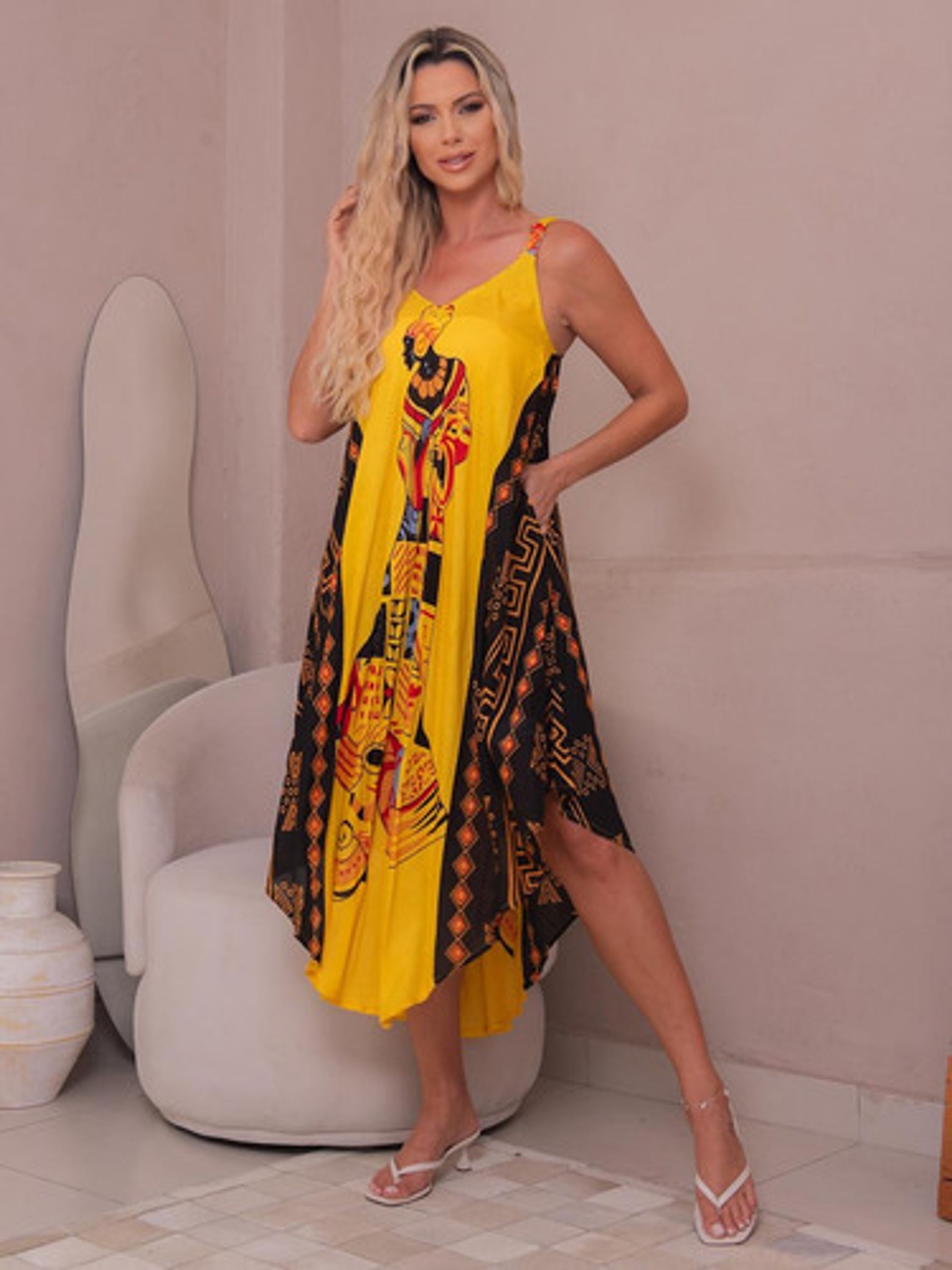 Vestido Indiano Curto Trapézio Moda Plus Size B1884