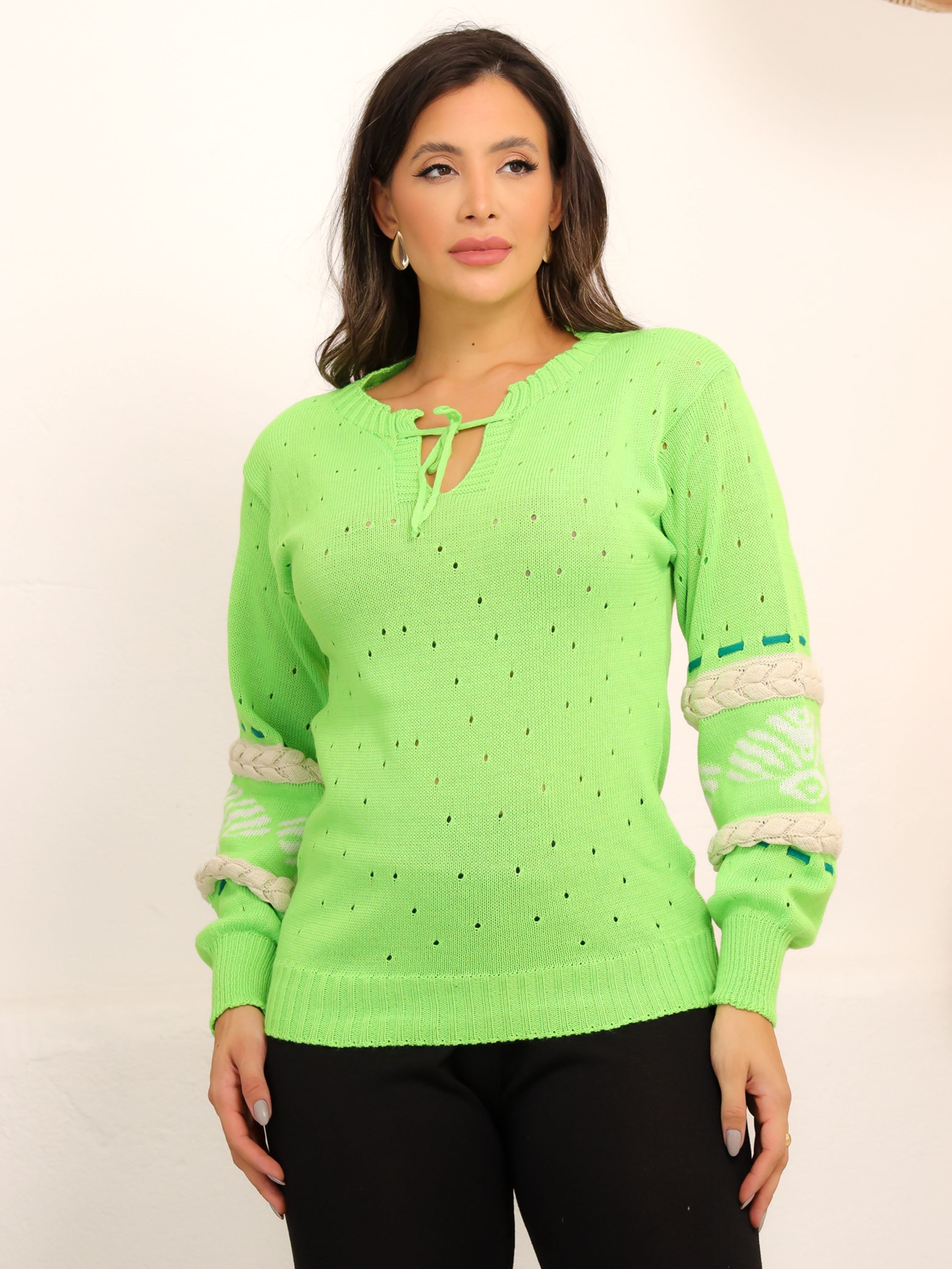 BLUSA INVERNO FEMININA TRICO HIPPIE