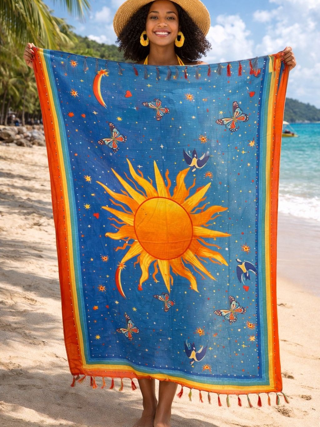 Canga de Praia Estampada Solar Mistica E Praiana