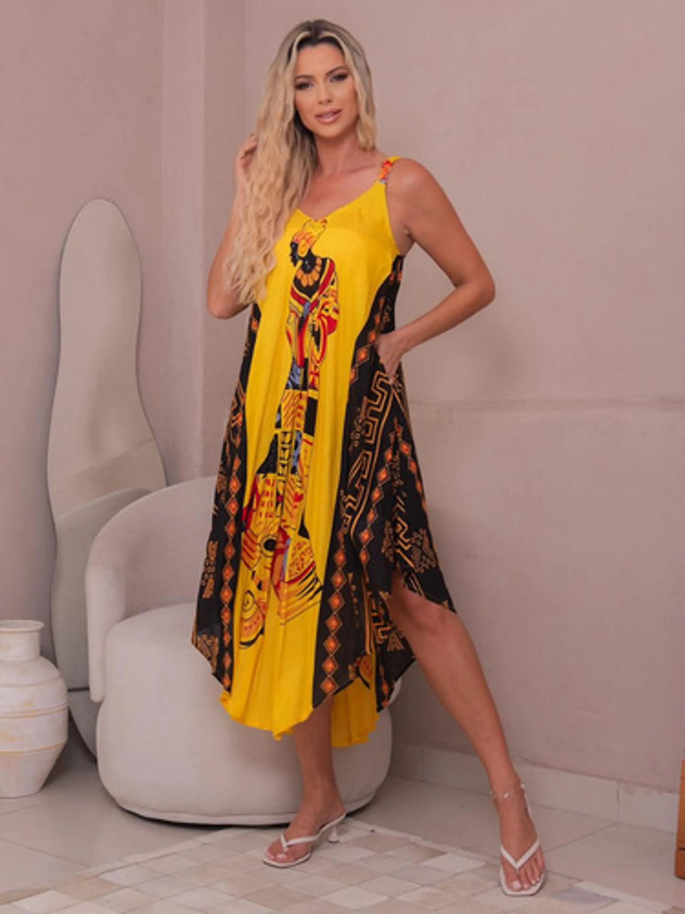 Vestido Indiano Curto Trapézio  Moda Plus Size B1884