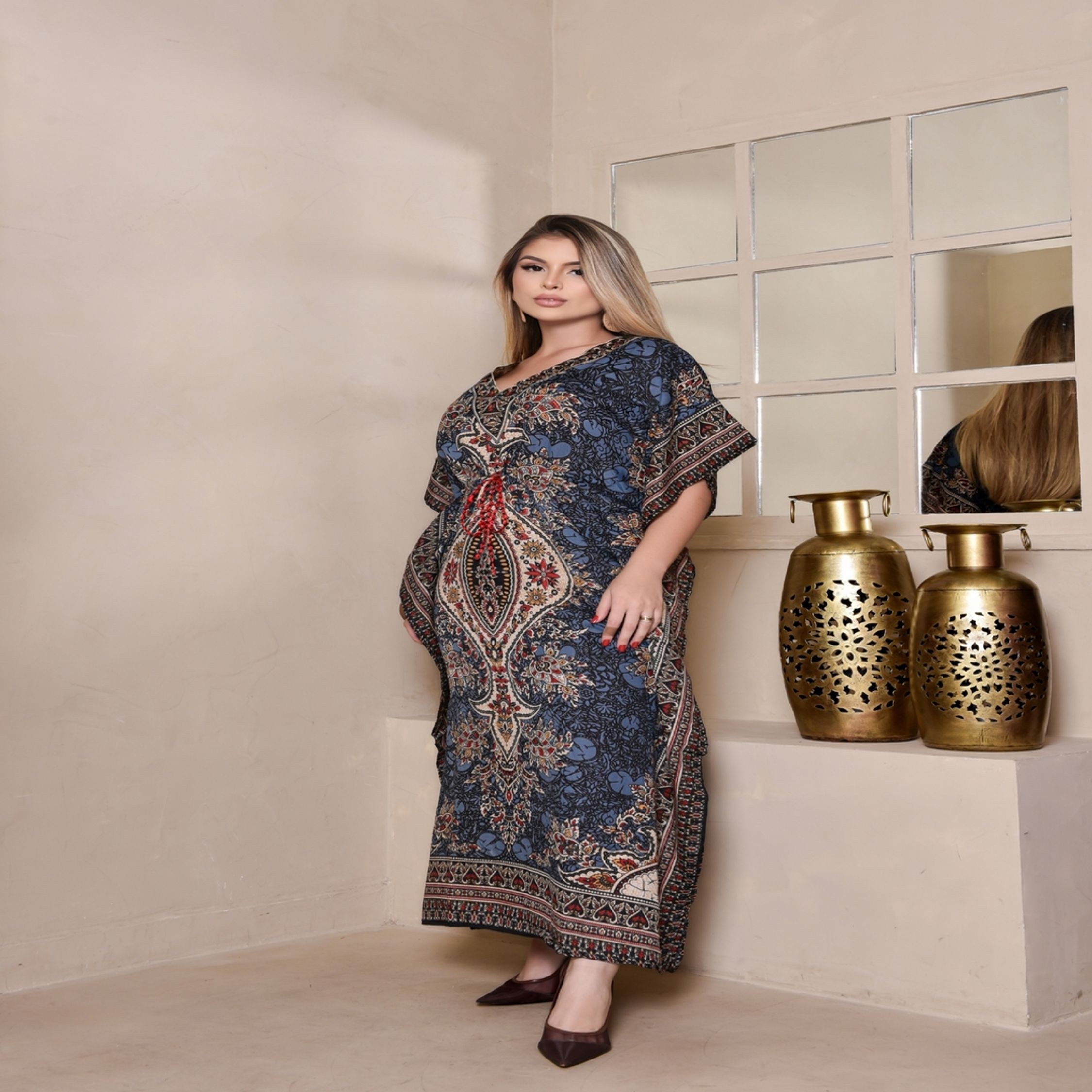 VESTIDO LONGO KATAN INDIANO FEMININO ELEGANTE B7474