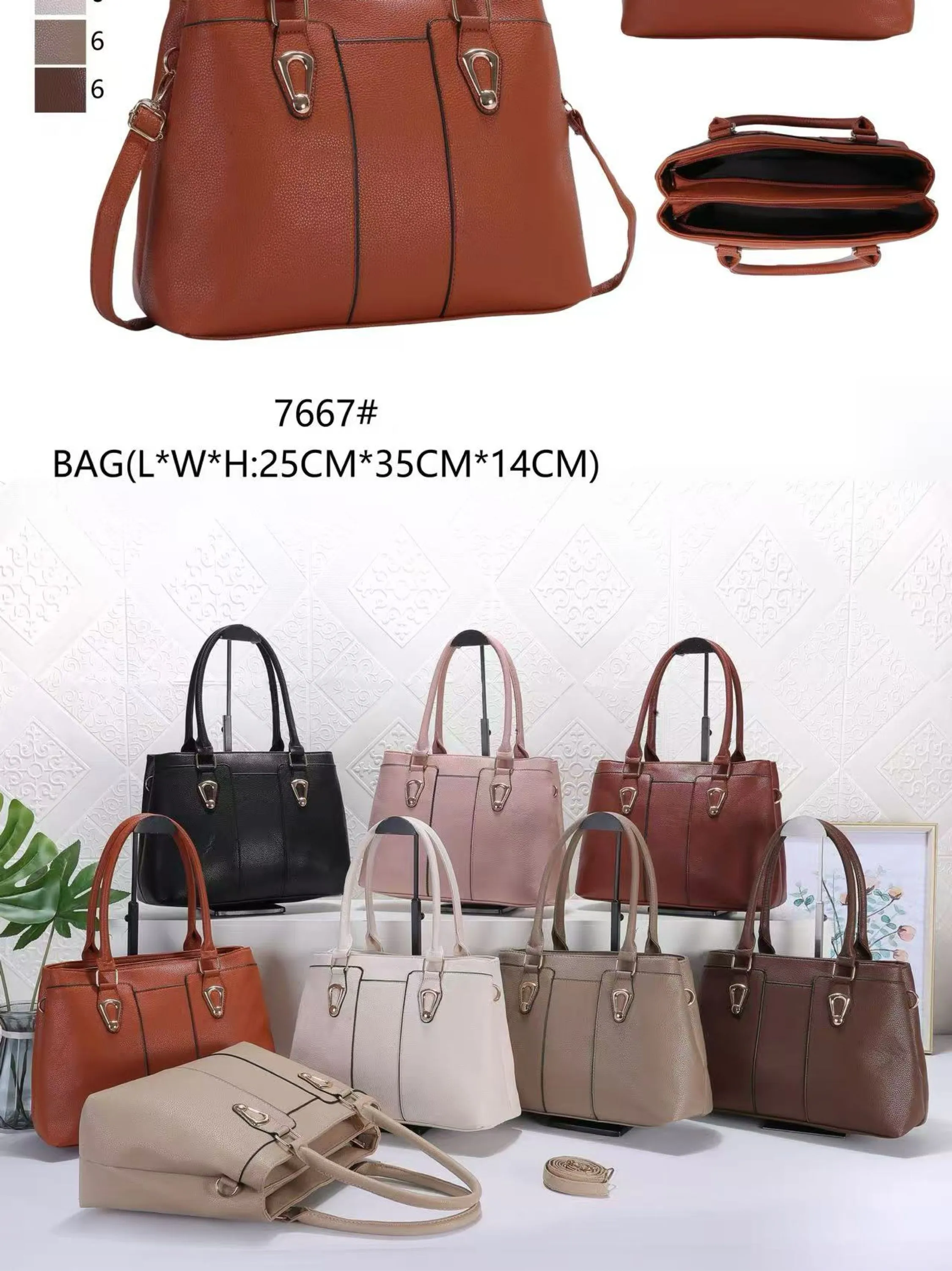 bolsa feminina grande modas Dois zíperes 7667