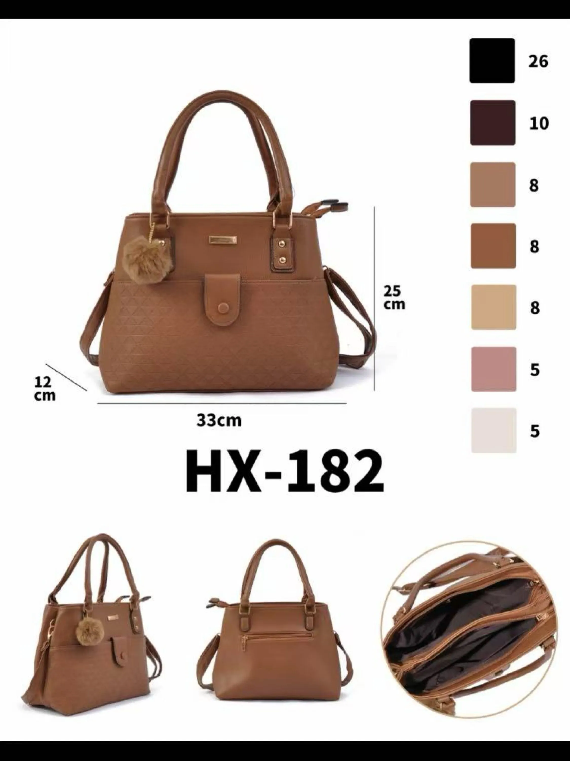 bolsa tiracolo fashion Dois zíperes HX182