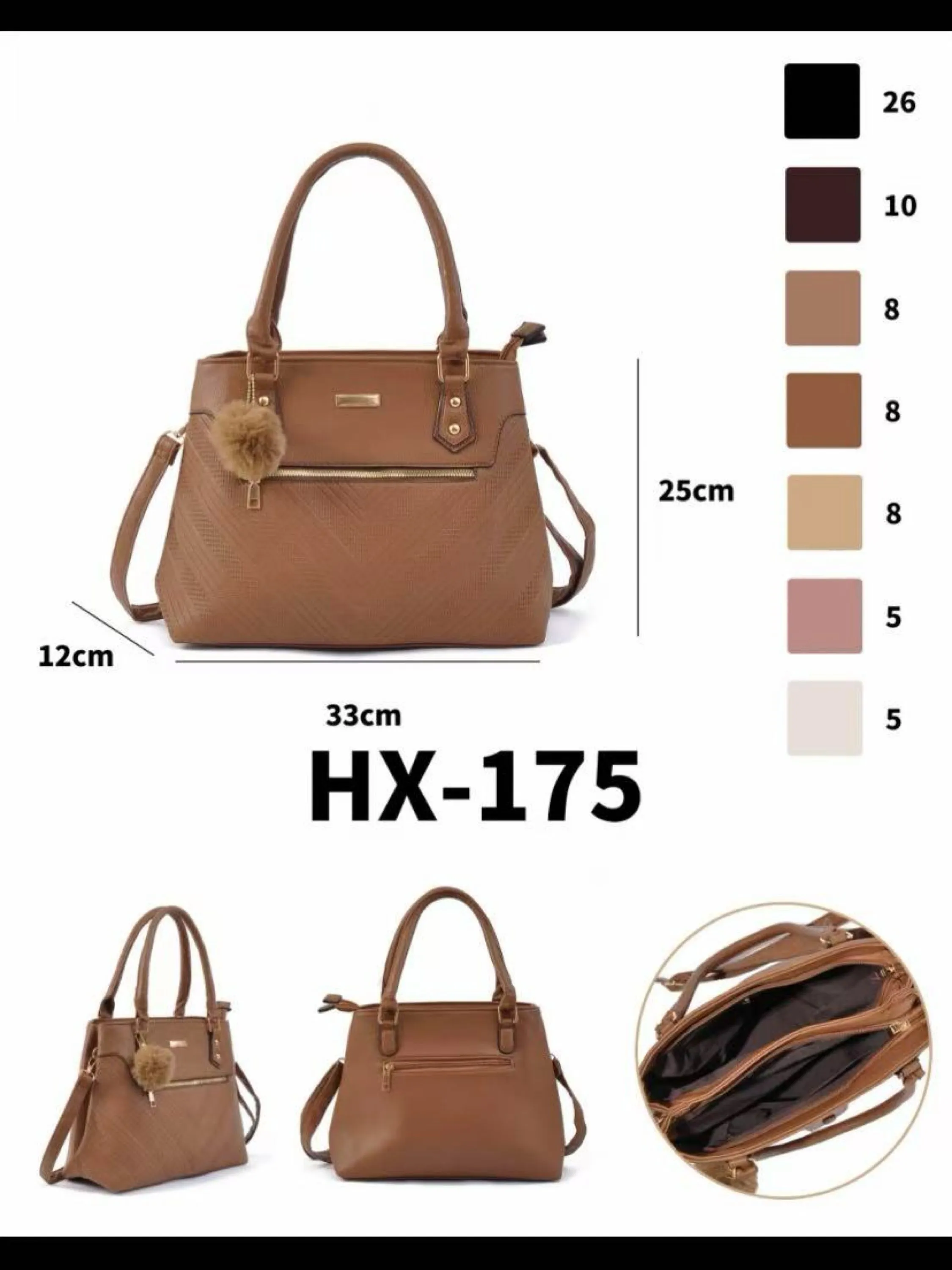 bolsa tiracolo fashion Dois zíperes HX175