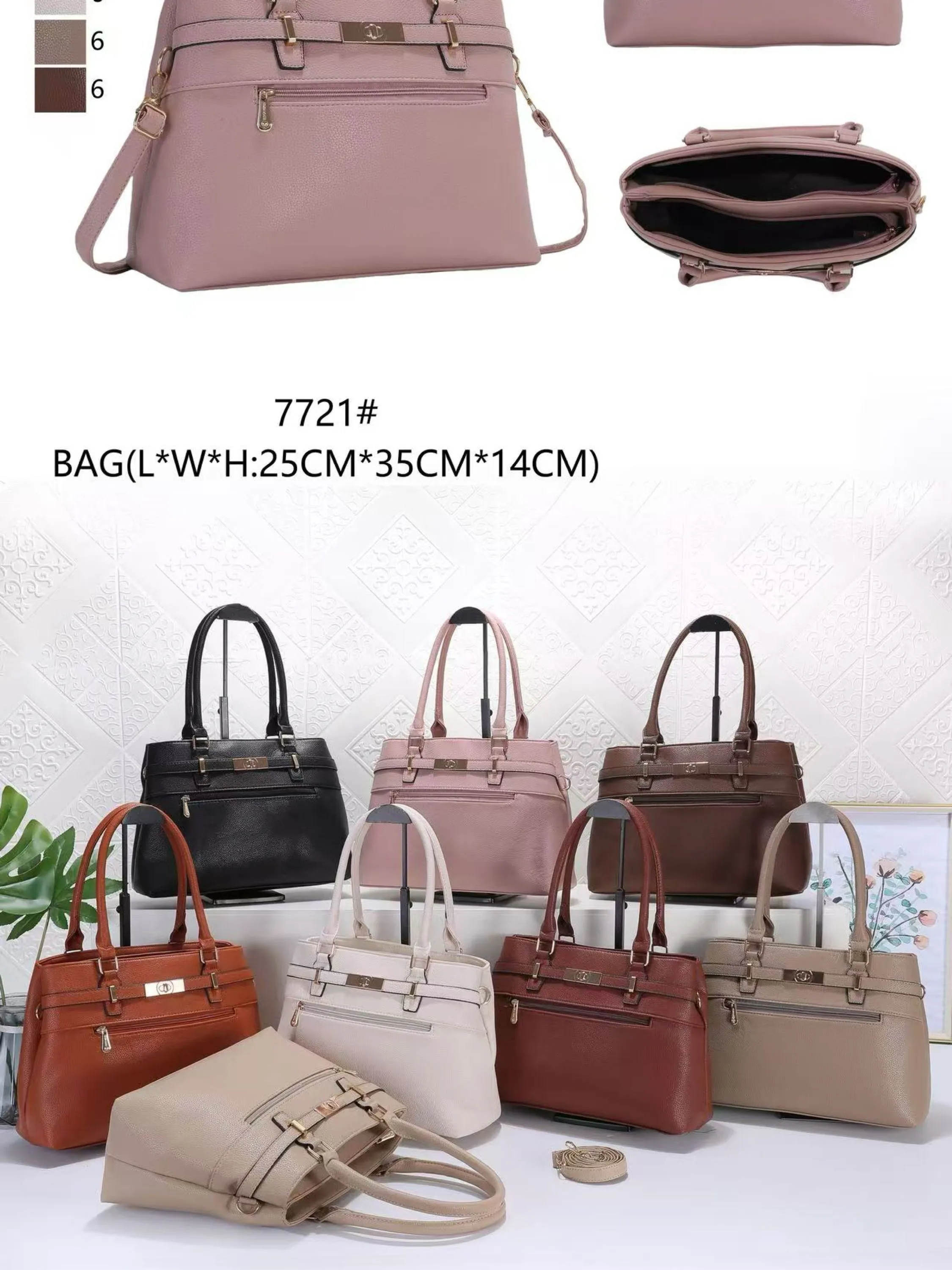 bolsa feminina grande modas Dois zíperes 7721
