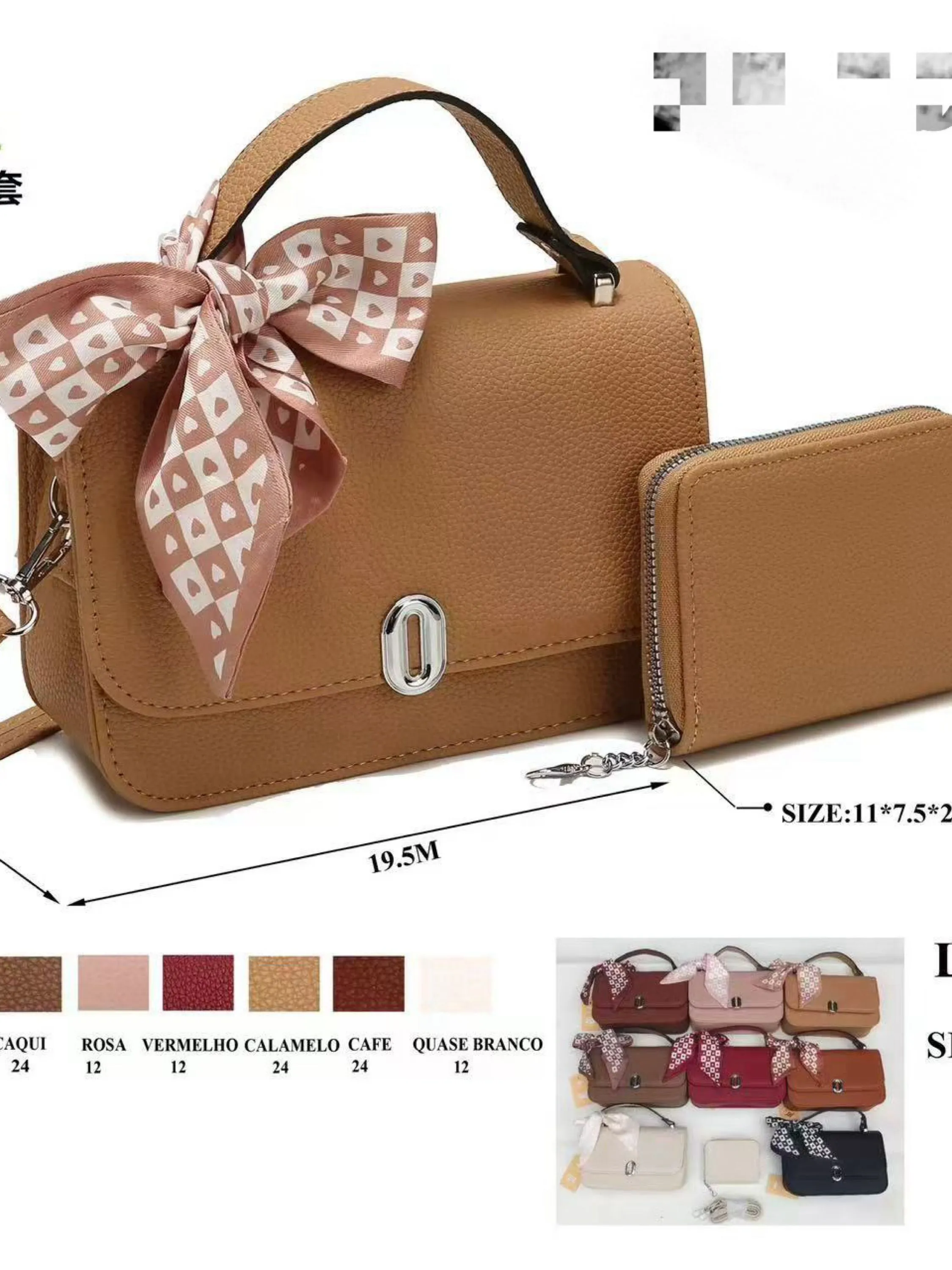 Bolsa com carteira chaveiro femininas LZ561