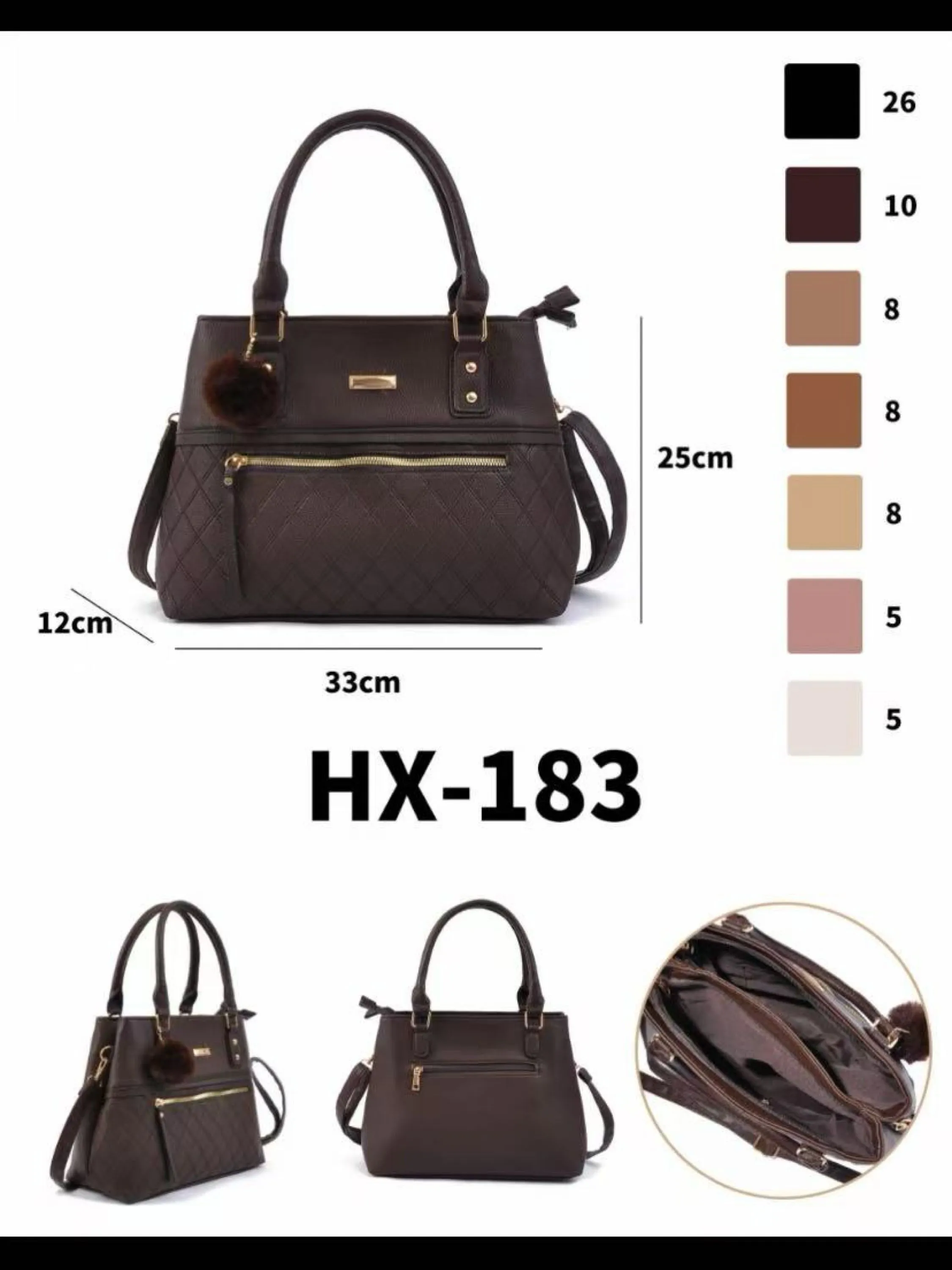 bolsa feminina grande modas Dois zíperes