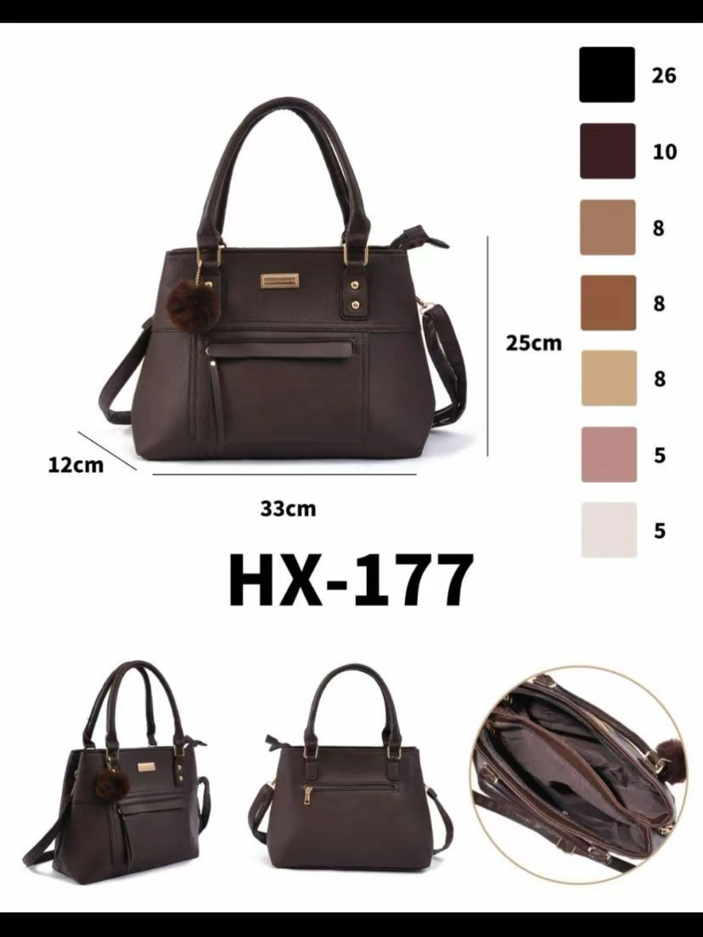 bolsa tiracolo fashion Dois zíperes HX177