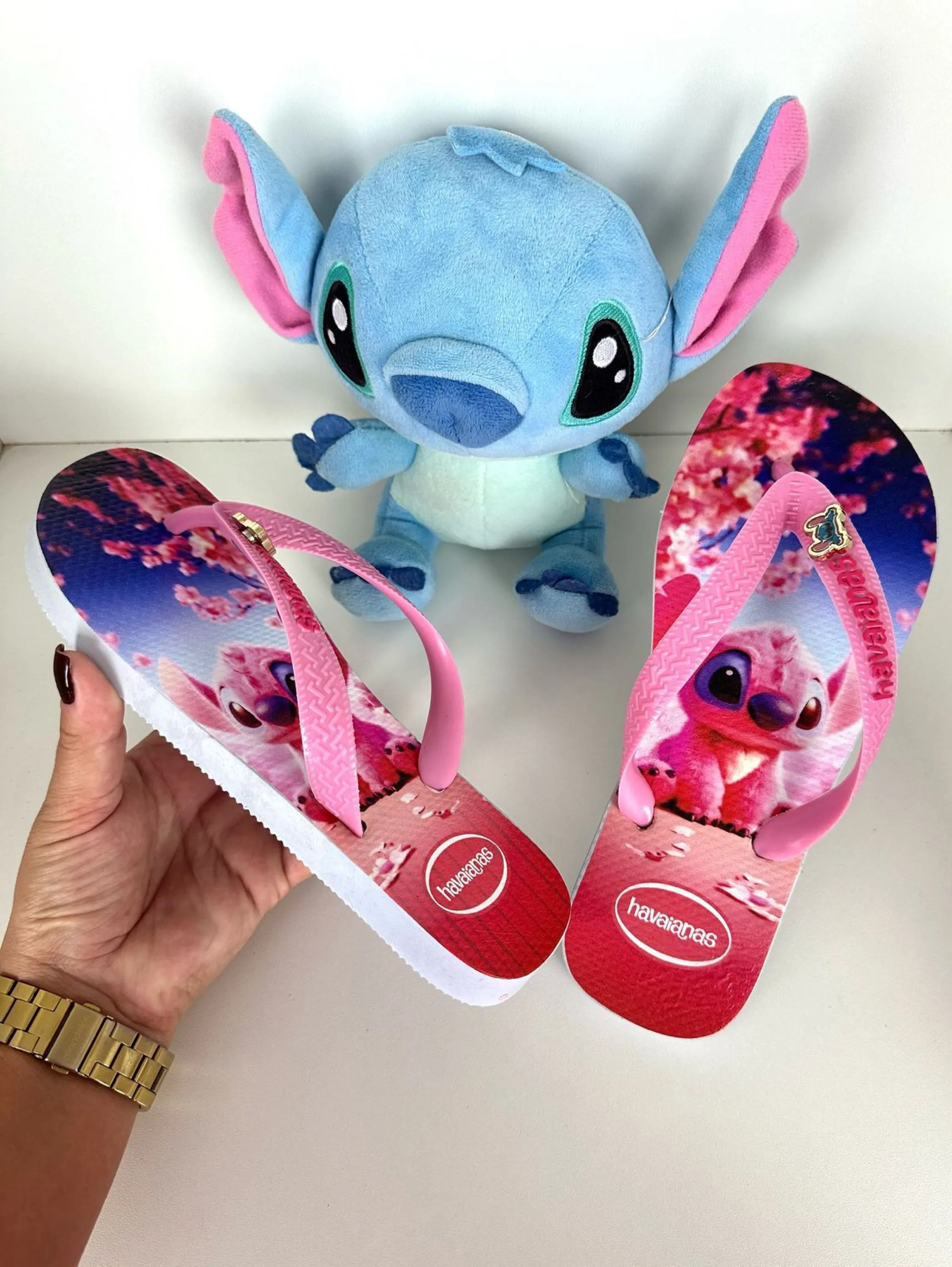 Havaianas Femininas Stitch — Sola Grossa com Estampa Digital