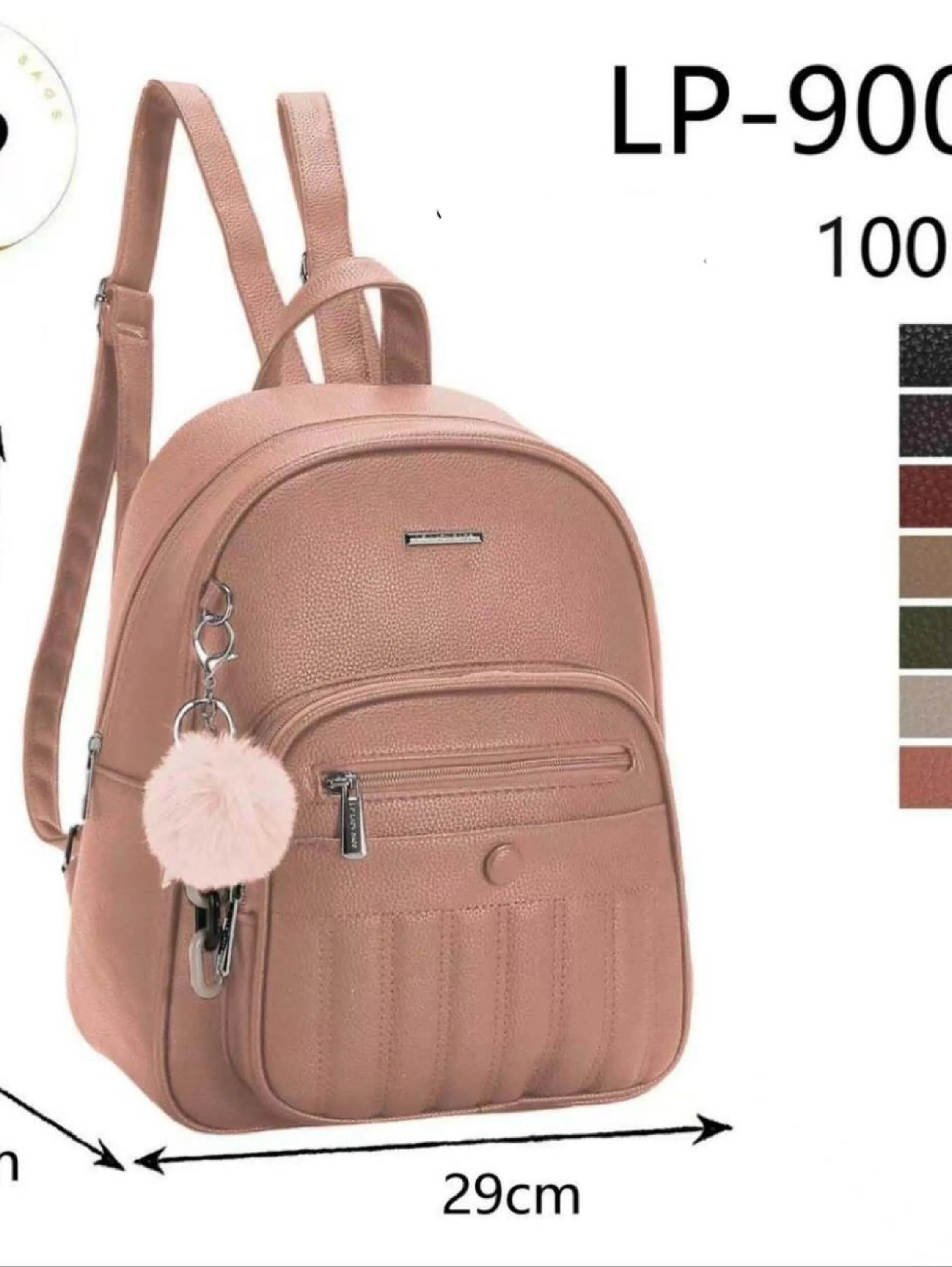 Mochila chaveiro de pompom