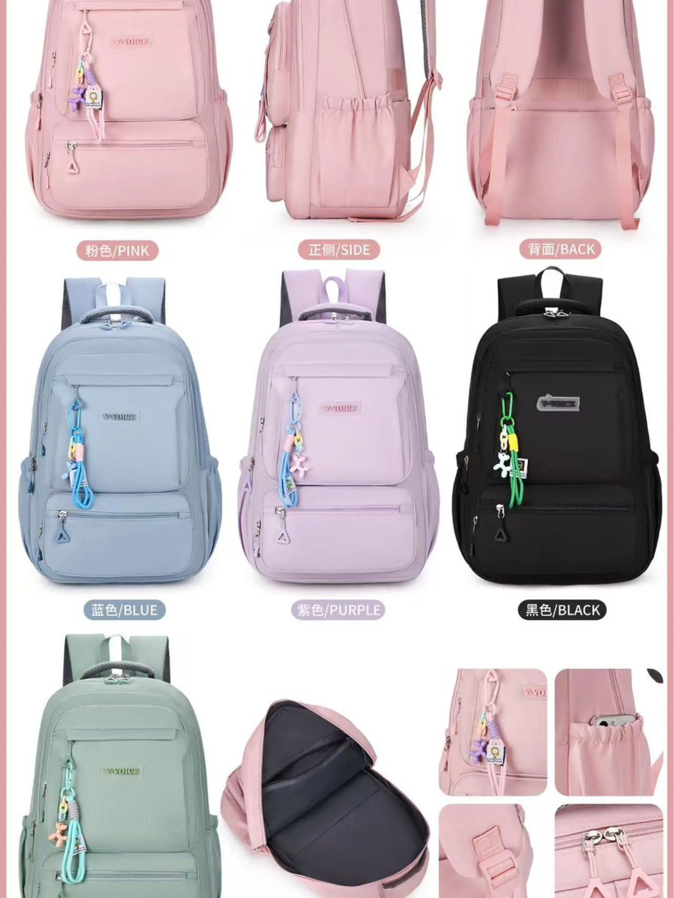 Mochila com chaveiro