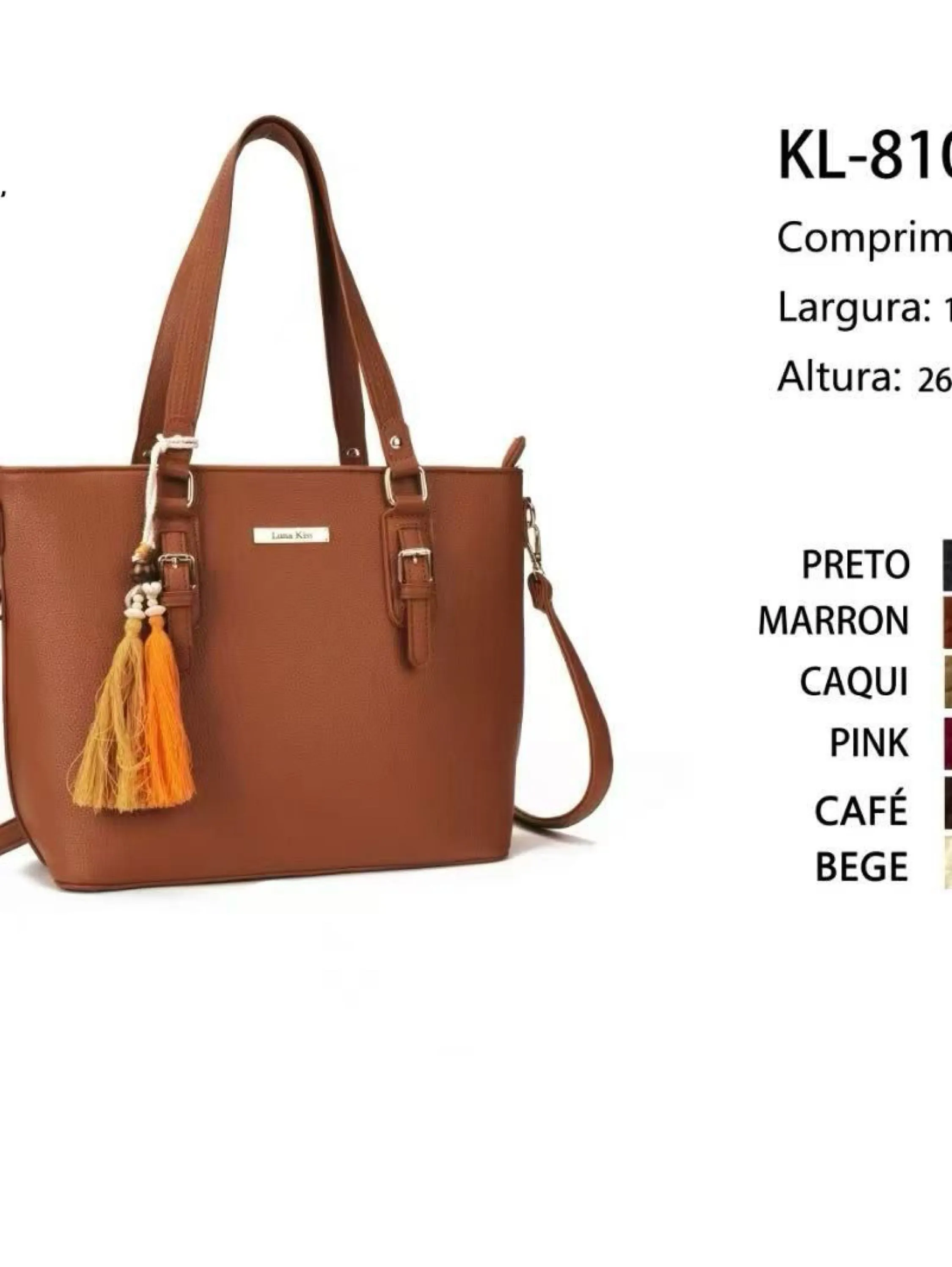 Bolsa grande com chaveiro