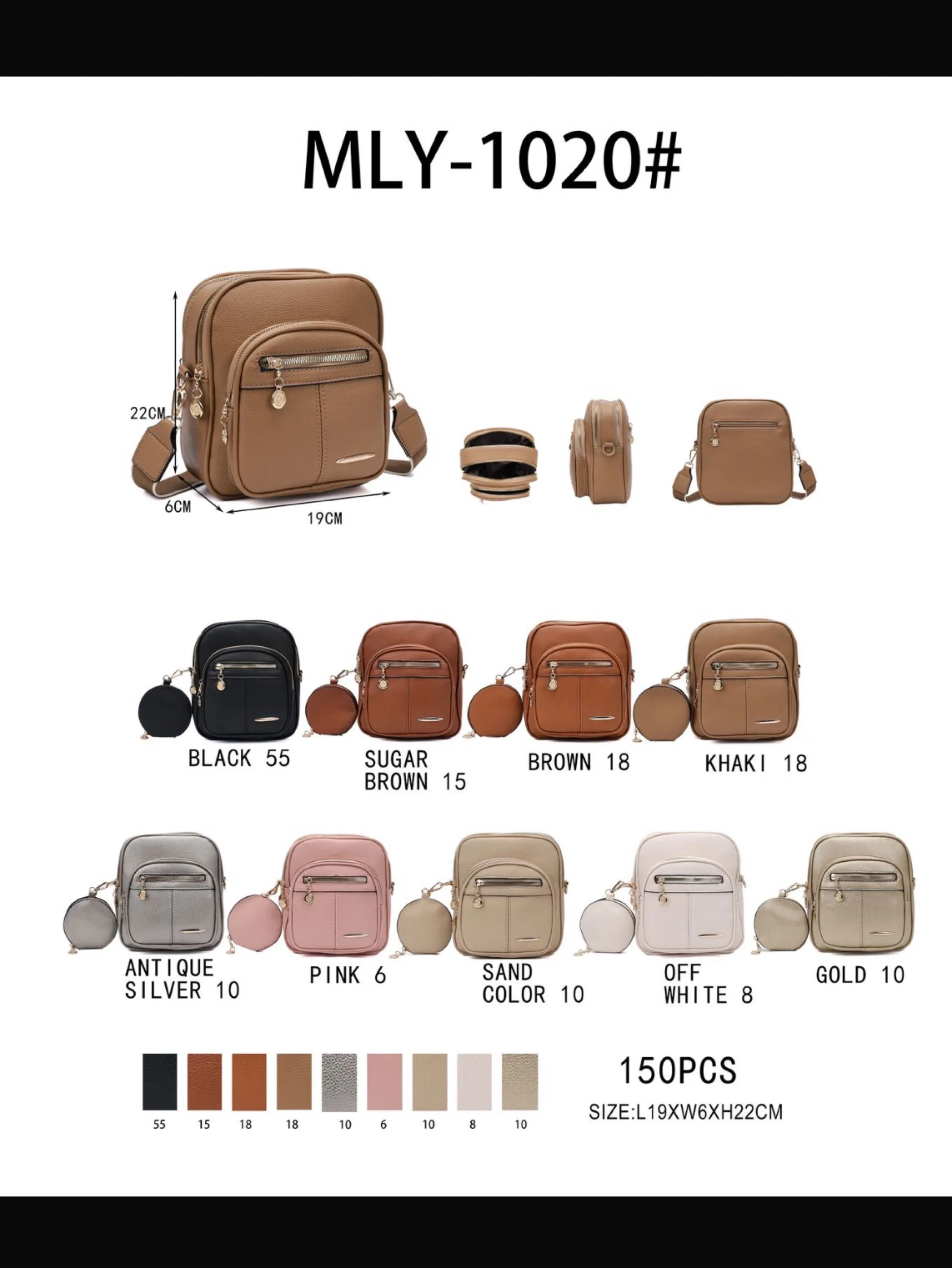 Bolsa transversal com porta moedas