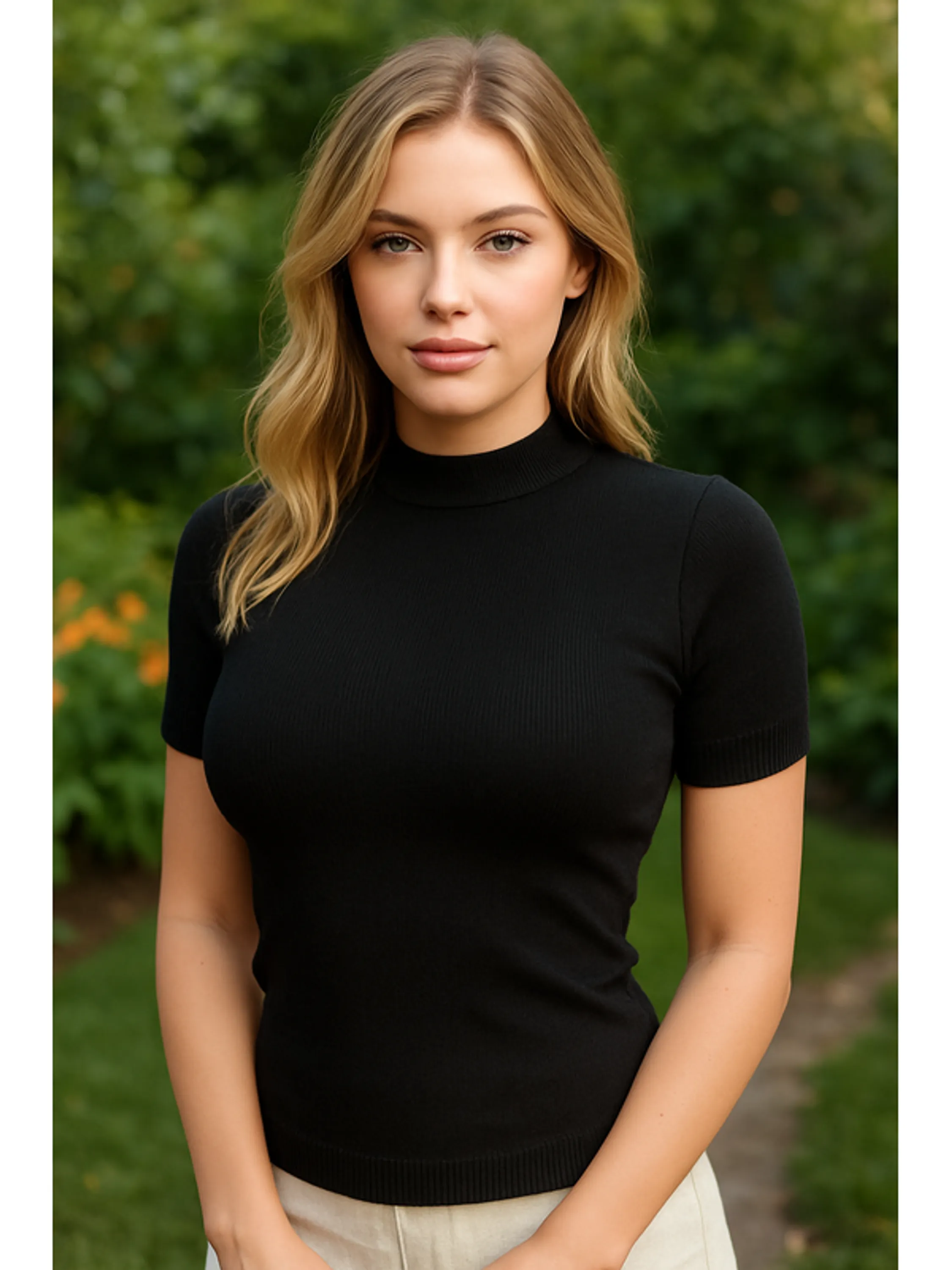Blusa Feminina Manga Curta Gola Redonda