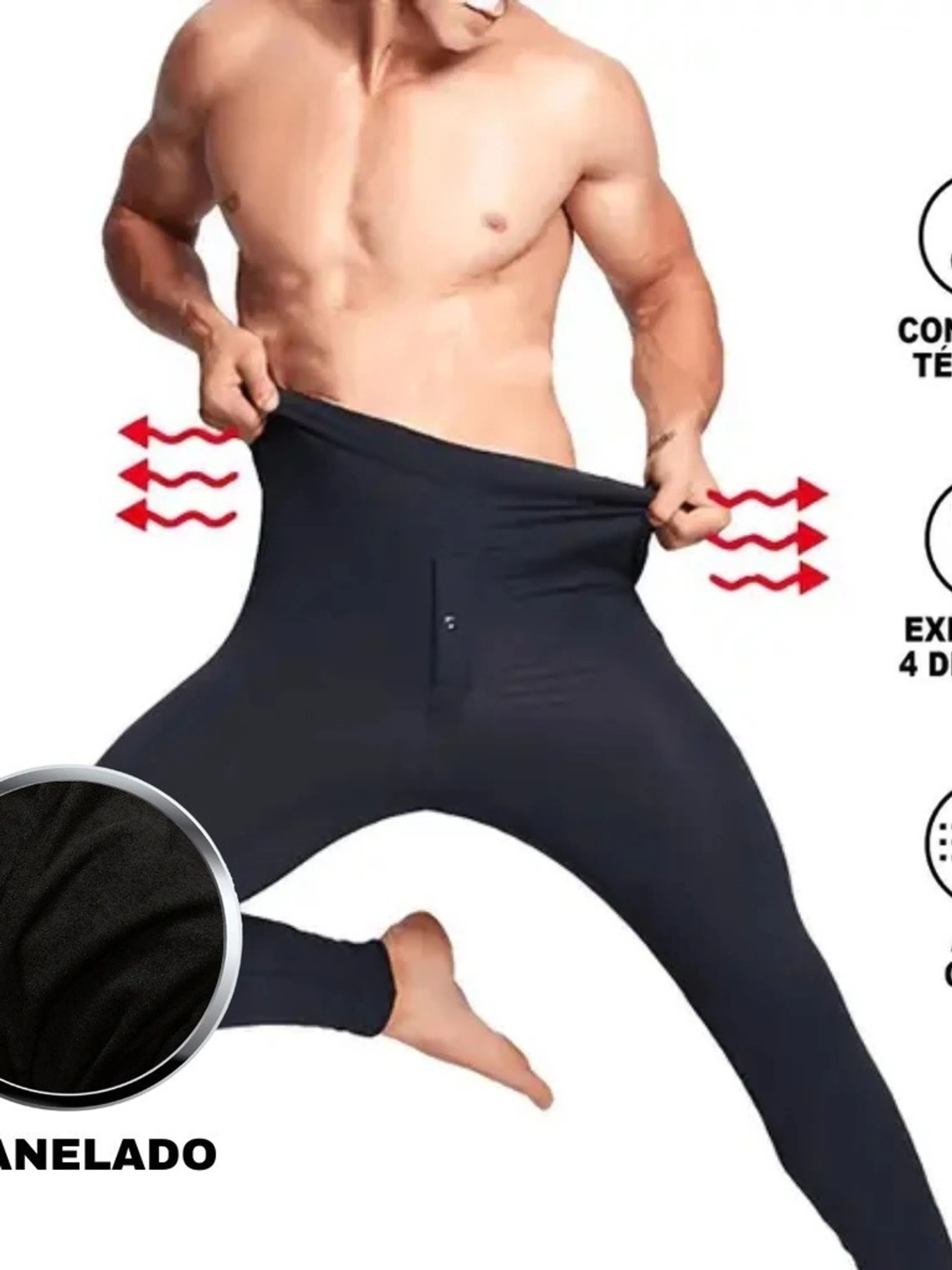 KIT 6 Calça térmica masculina Second Skin outono e inverno.