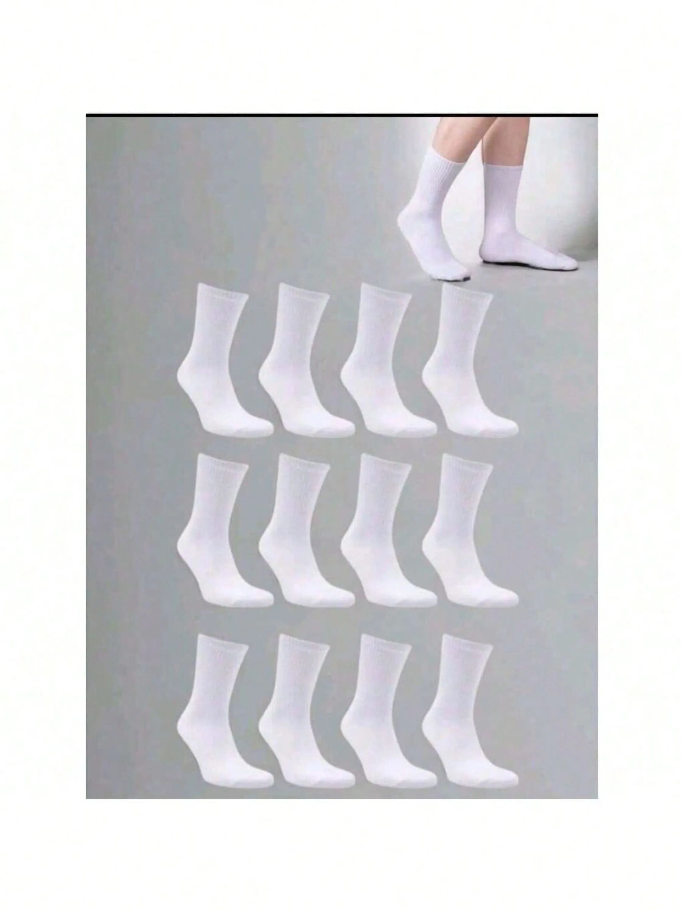 KIT 12 Homens adultos de cano alto branco