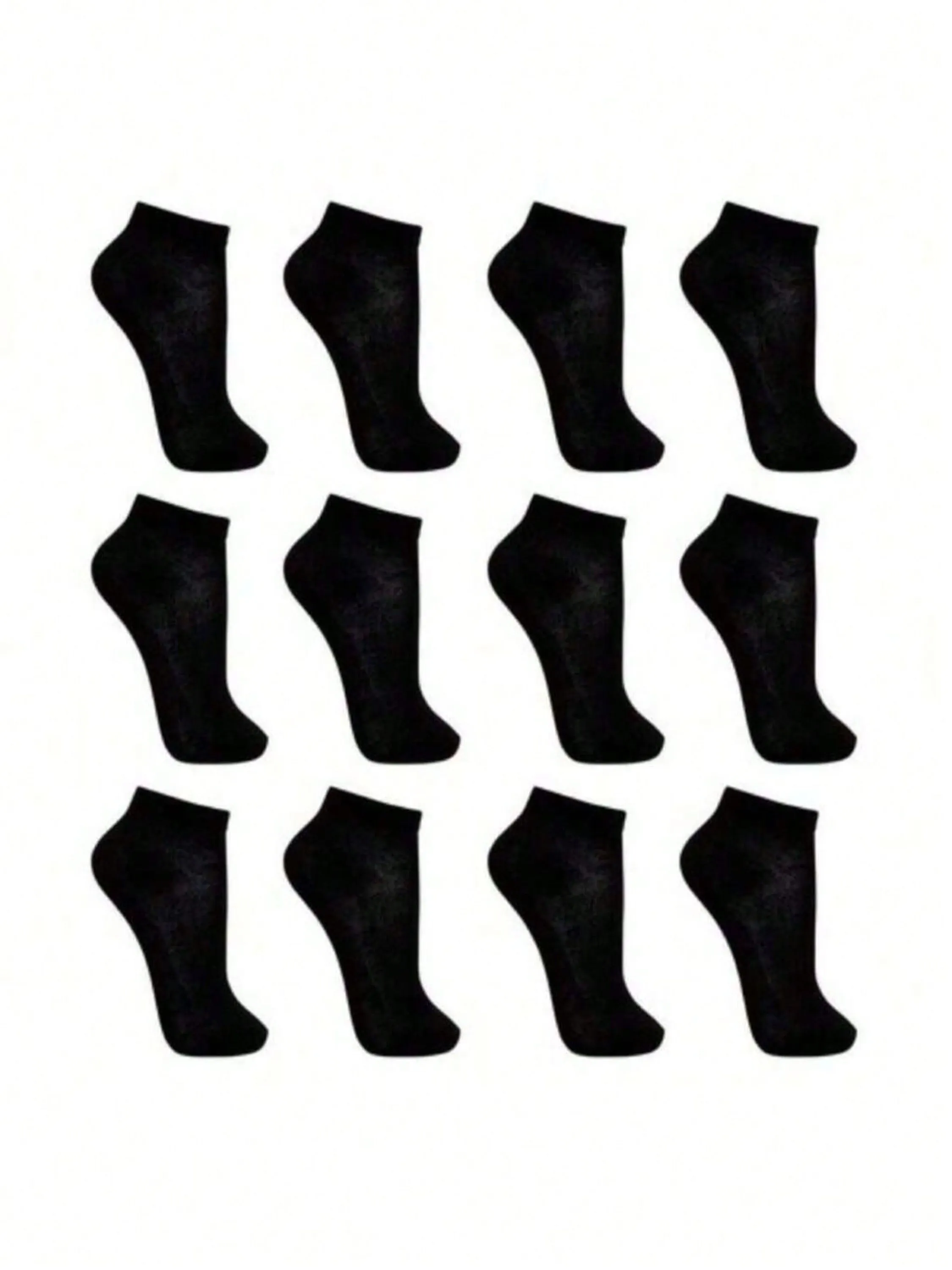 Kit 12 Pares Meia Feminina Preto Soquete Cano Curto