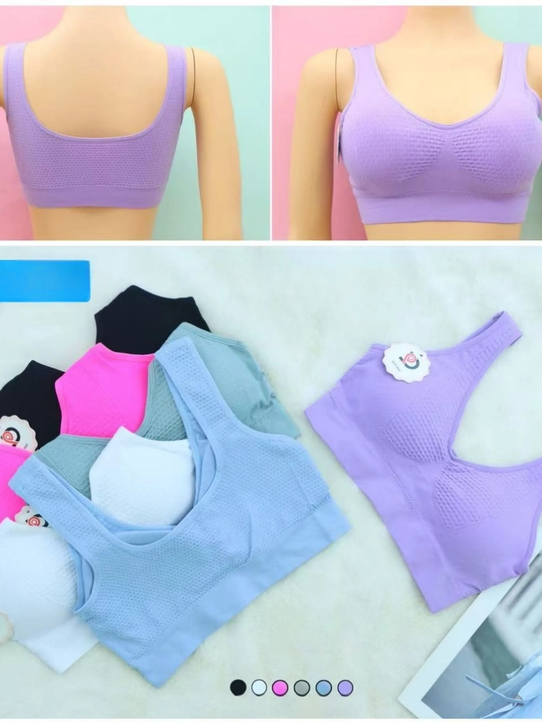 KIT 12  Sutiã com bojo, várias cores e/ou estampas,