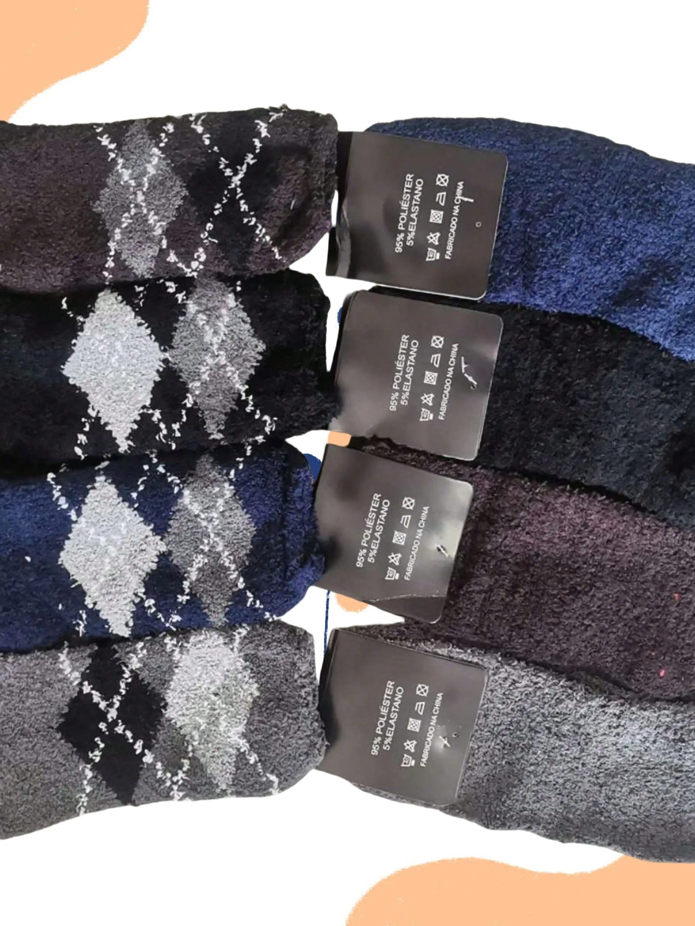 Kit 12 Conjunto de Meias de Lã Masculinas 40-46